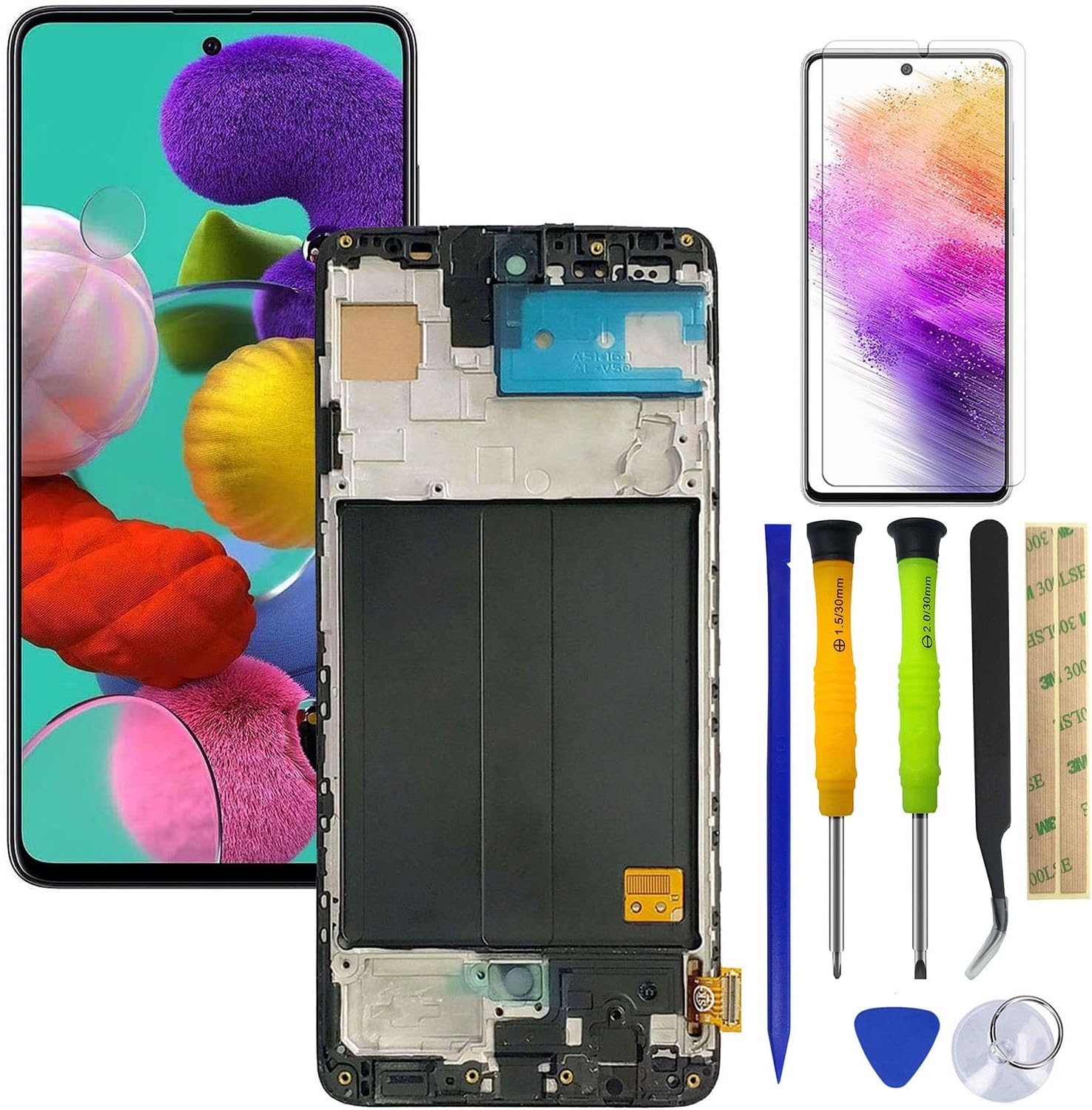 HQB-STAR for Samsung Galaxy A51 A515 Screen Replacement LCD Display Touch Screen for Samsung Galaxy A51 4G SM-A515U A515FN/DS A515F Digitizer Assembly Parts with Tools (Not for A51 5G)