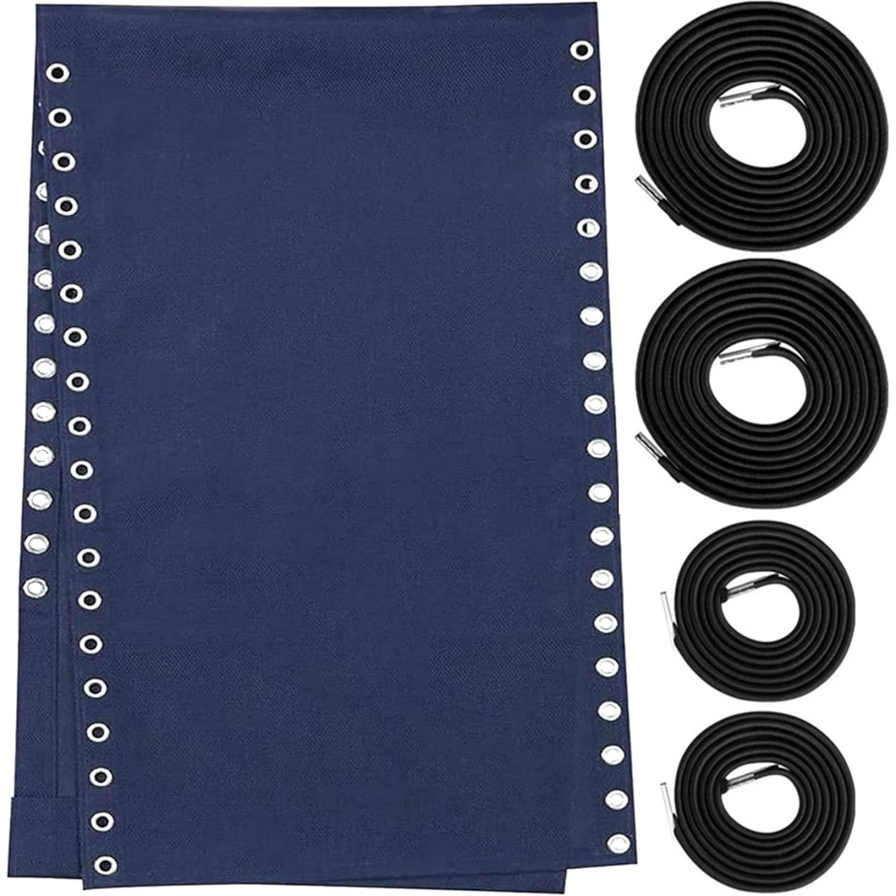 Tissu de rechange pour chaise longue bleu 160x43 cm avec lacet élastique transat