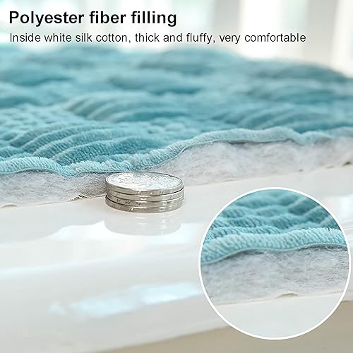 Miniatura 4 de Yizc Cojín para silla de cocina, cojín de asiento antideslizante de terciopelo lavable con lazos, funda de asiento suave y sostenible para oficina,