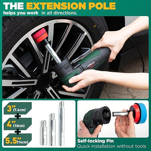 Miniatura 4 de Kit de pulidora rotativa de 1"2"3"  Máquina pulidora de alta potencia de 780 W con accesorios de 27 piezas  Rosca M58-11 2.953 in3.937 in5.512 in