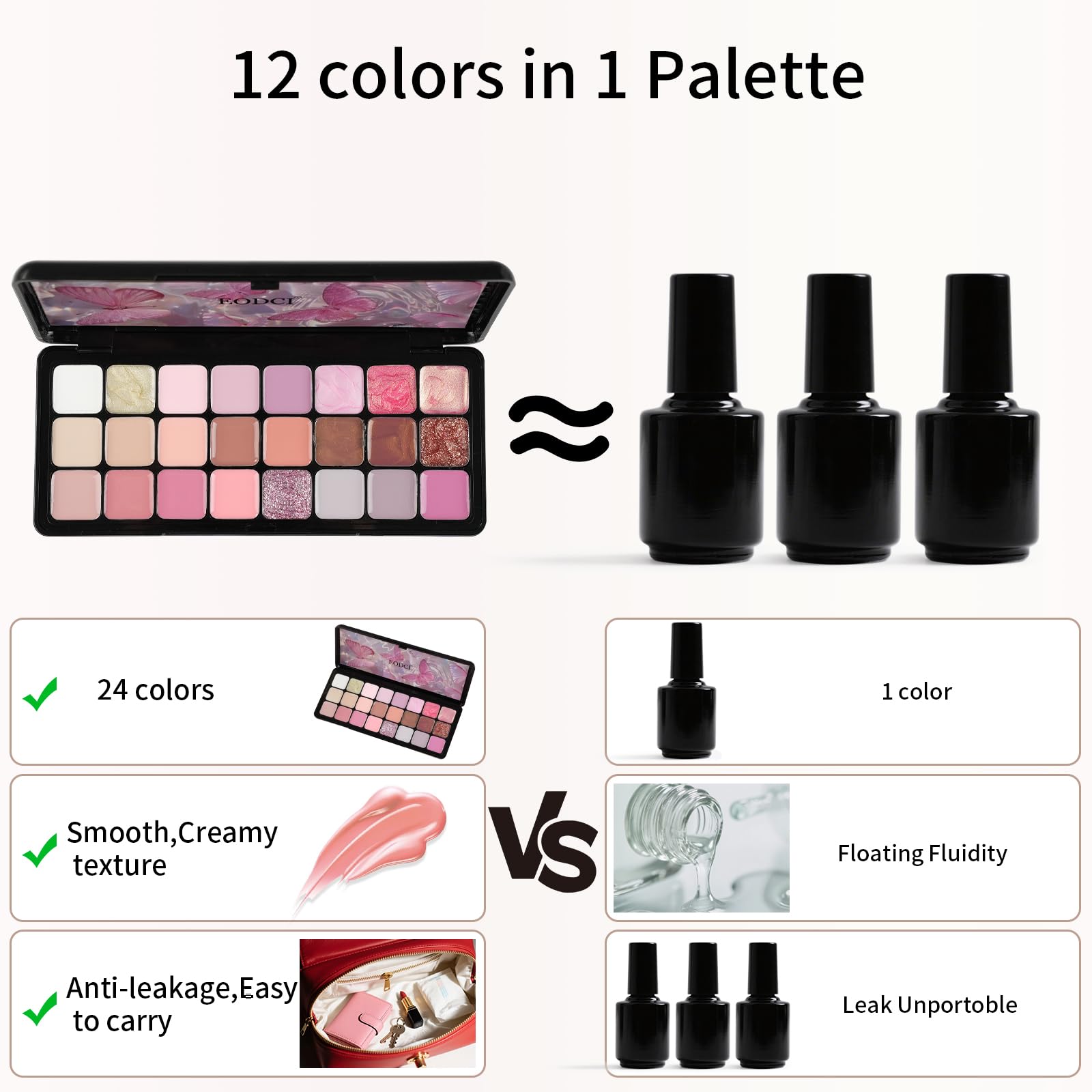 eodci Smalto per unghie in gel solido, tavolozza di 24 colori con pennello, kit per manicure con motivo pudding di fango, marrone nudo e oro, regalo per la festa della donna