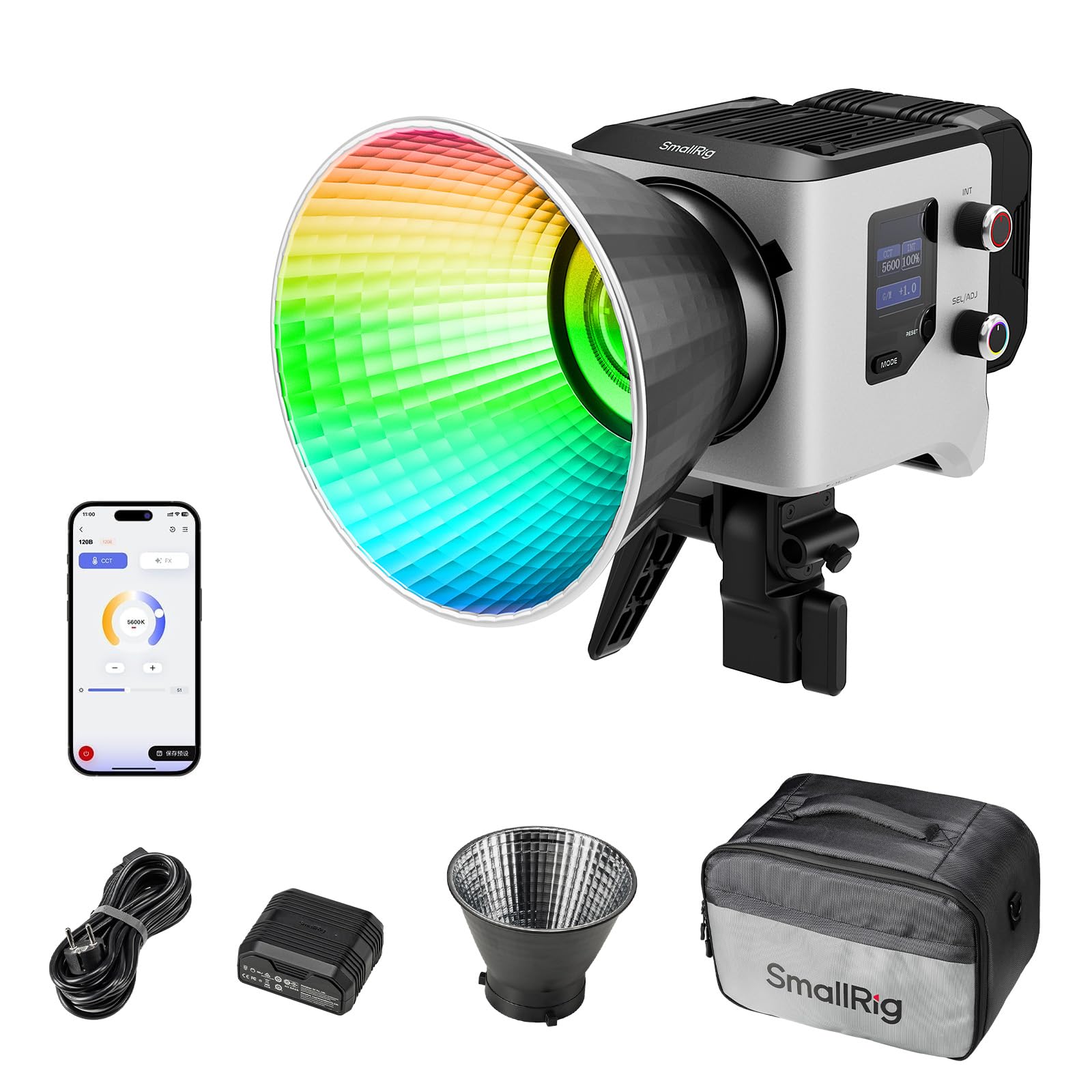 Amazon.com : SMALLRIG RC 220C RGB COB LED Video Light Bowens Mount