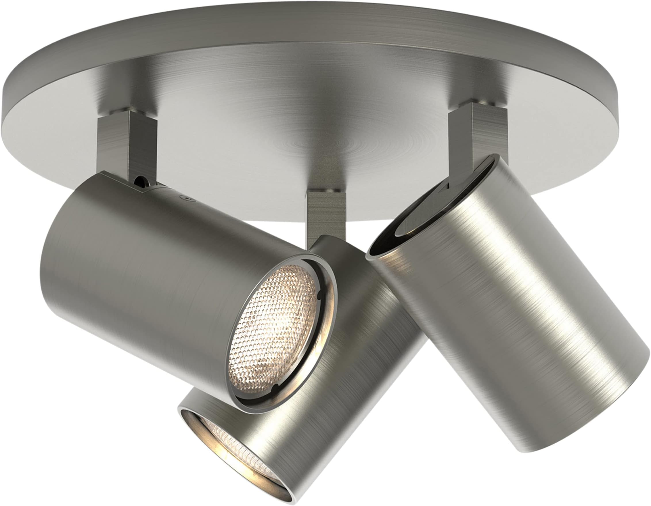 MiniSun | Modern Polished Chrome 3 Way Round Plate Ceiling Spotlight | Ceiling Spots, Home Décor - View #10