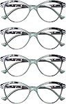 HEEYYOK 2.75 Reading Glasses Women Small Face Readers For Women Cat Eye 4-Pack Cheaters Reading Glasses Comfort Spring Hinge