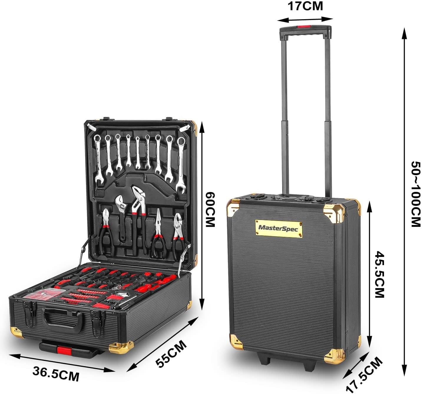 Professional 1180PCS Hand Tool Set Aluminum Case Tool Kits With Rolling Tool Box