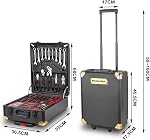 MasterSpec Professional 1180PCS Hand Tool Set Aluminum Case, Complete Tool Kit with Rolling Tool Box, Household Tool Kit, Full Tool Set for Home Use, Car Repair and Mechanics