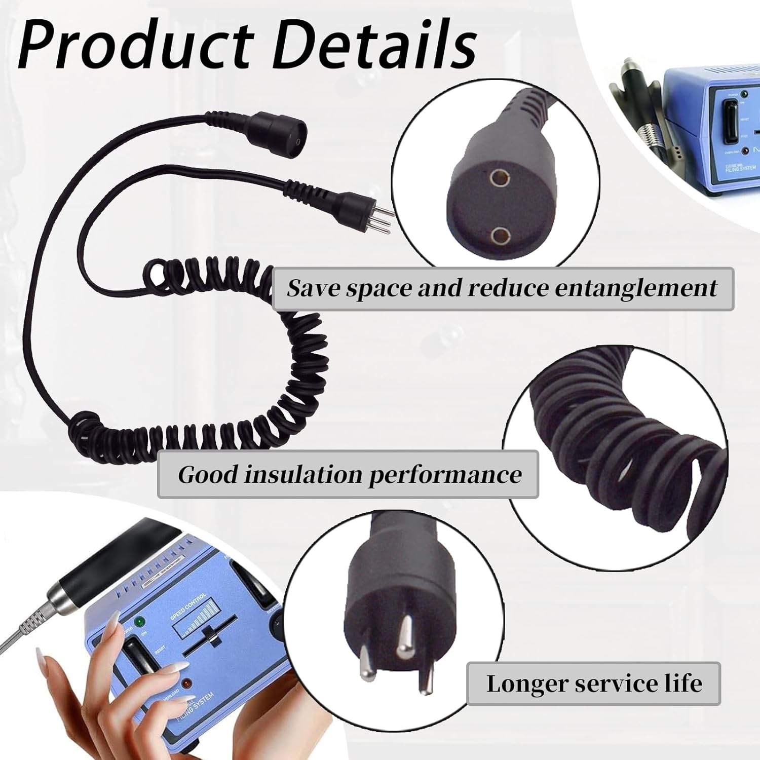 Replacement Motor Cord fits for Mani-pro KP60(1pcs)