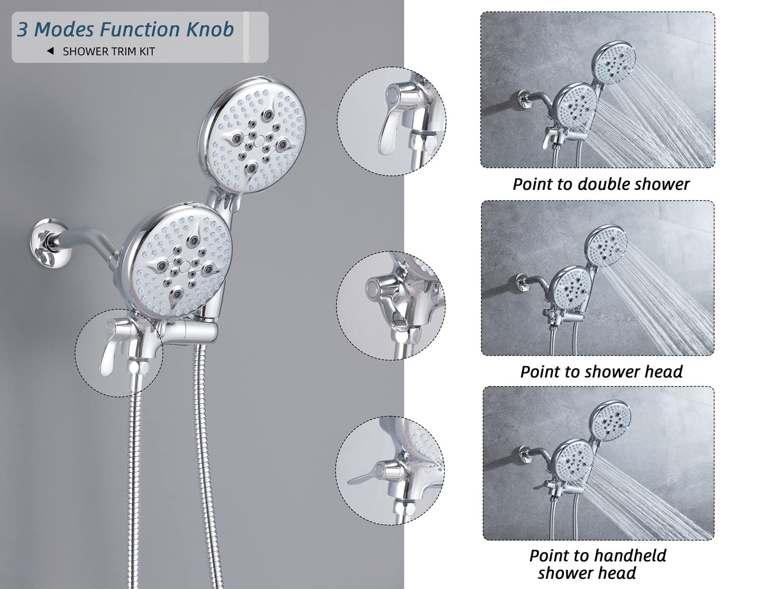 Brushed Nickel Shower Faucet Set With Tub Spout - Single Handle Valve Included