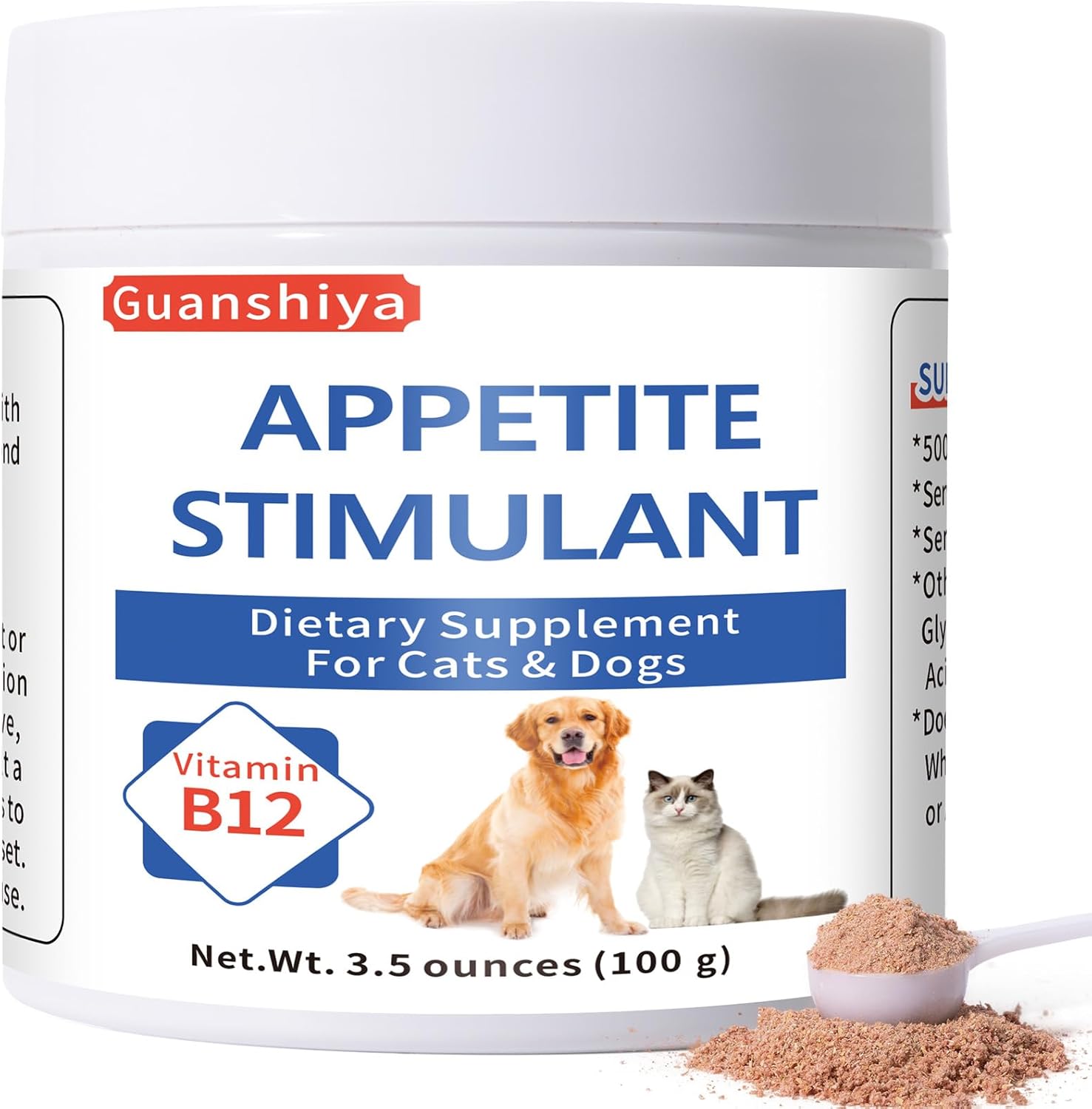 Appetite Stimulant for Dogs & Cats - Vitamin B12 (Methylcobalamin) Powder - Boosts Appetite, Energy, and Mood - 3.5 oz