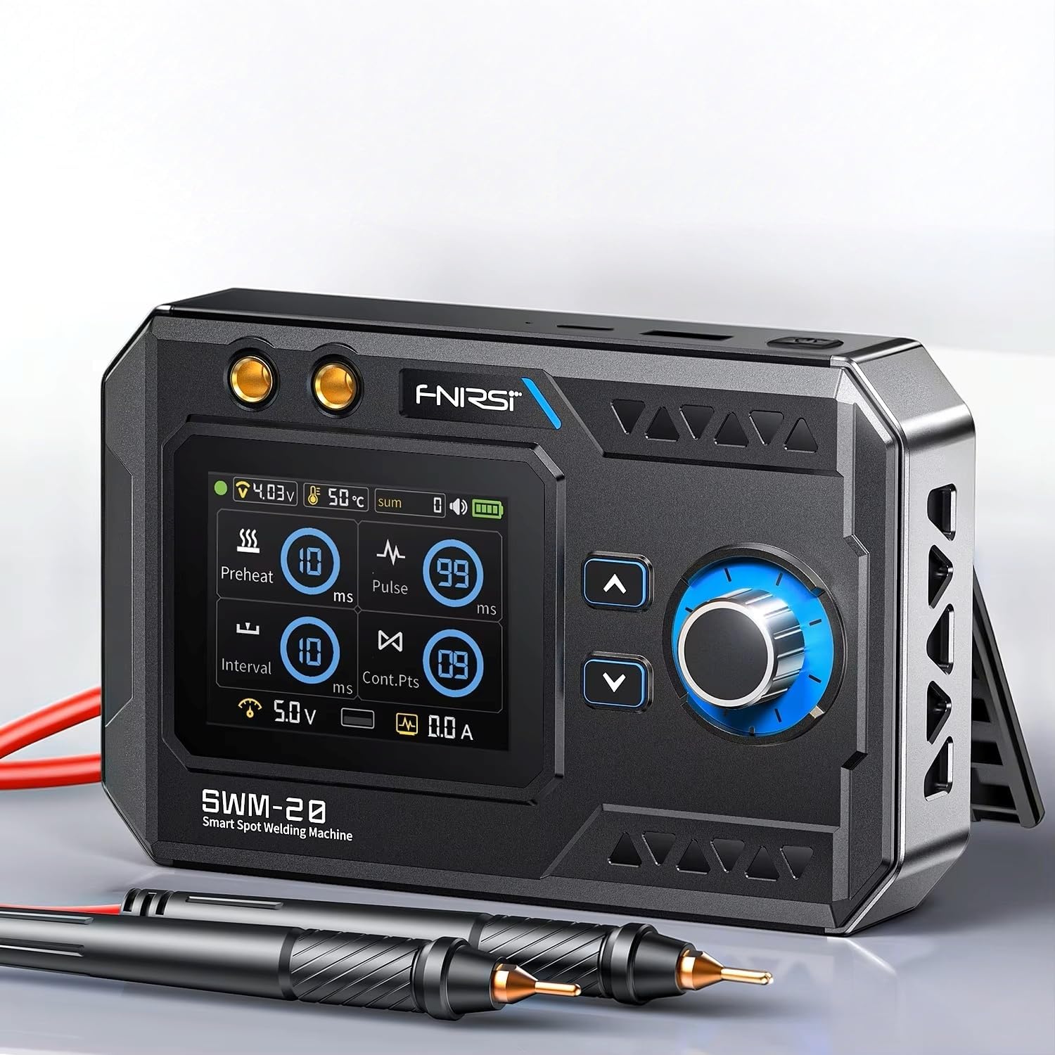 FNRSI SWM-20 1200A Battery Spot Welder | Dual Pulse Portable Welding Machine | 2.4" TFT Display | 5000mAh Rechargeable Battery | 0.1-0.2mm Nickel Strip Welding for 18650 Lithium Battery Pack Building-picture-10