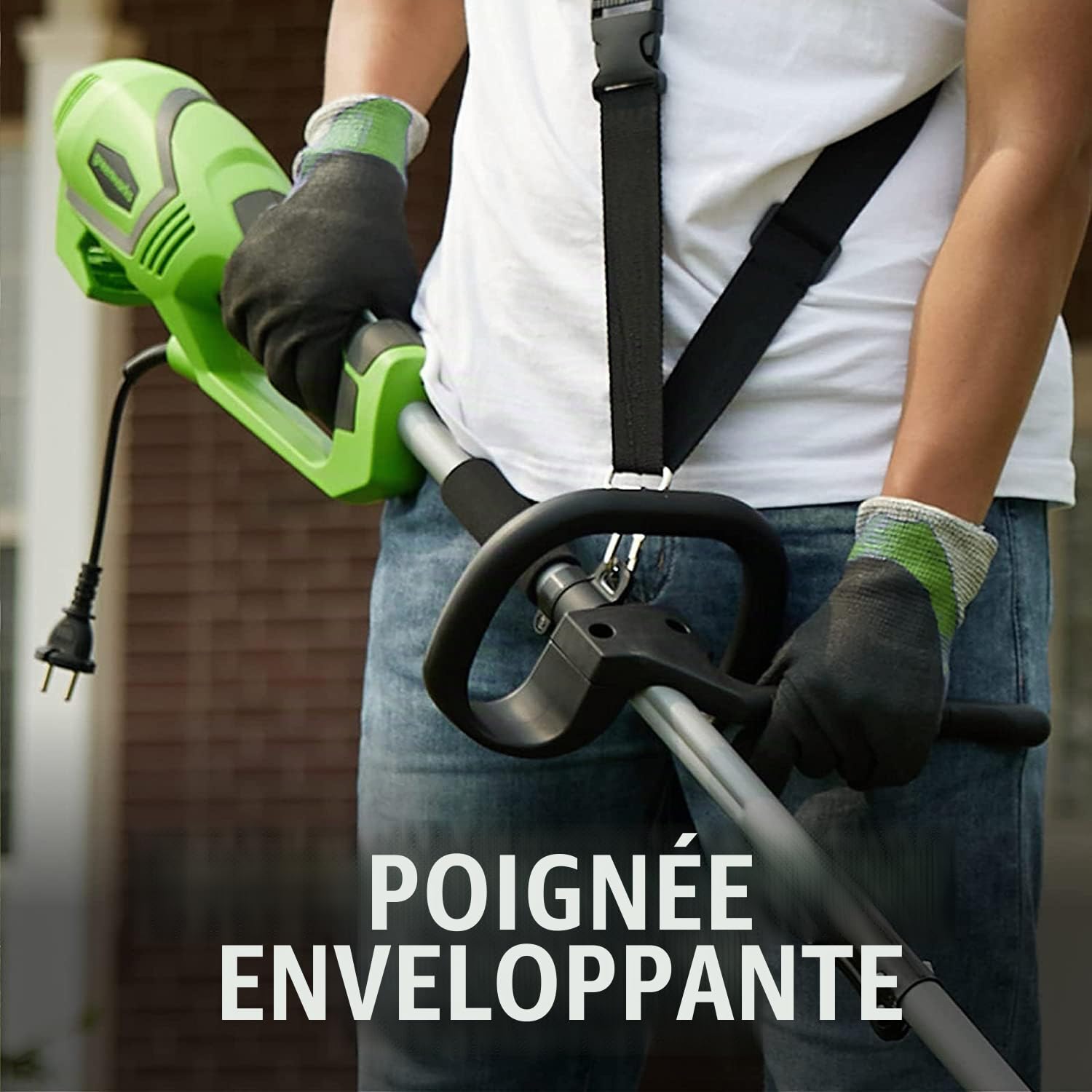 Greenworks Coupe-bordure & Débroussailleuse à Fil Électrique 230V 40cm, Lame de Débroussailleuse