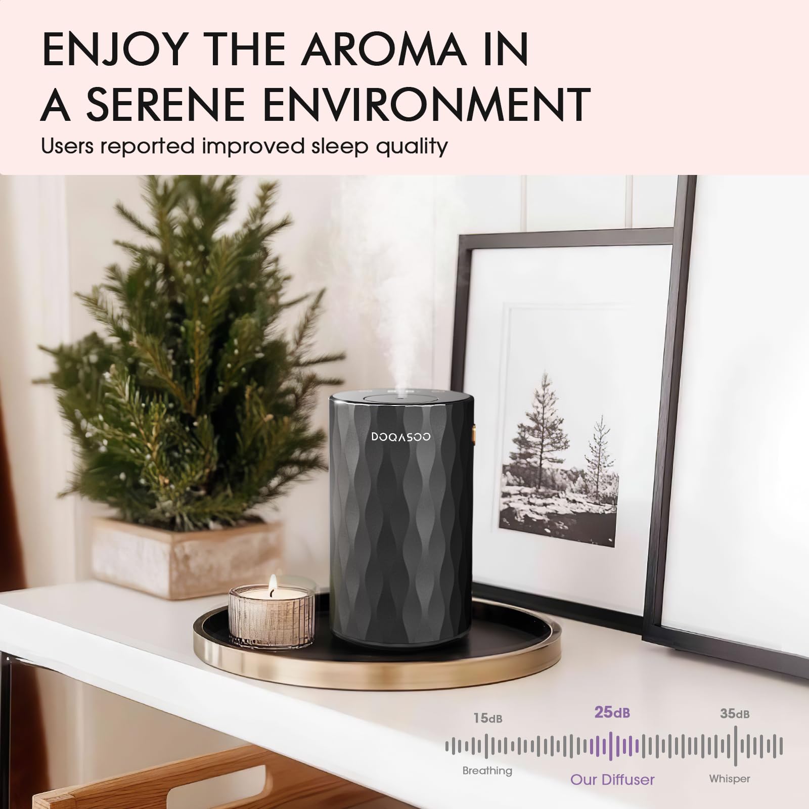 Wasserloser Aroma Diffuser Kabellos - Aluminium-Metallstruktur, 96H Akku & 25dB Leise - Diffusor Für Ätherische Öle Mit Timer & 4 Stufen, Ideal Für Auto, Büro Und Schlafzimmer