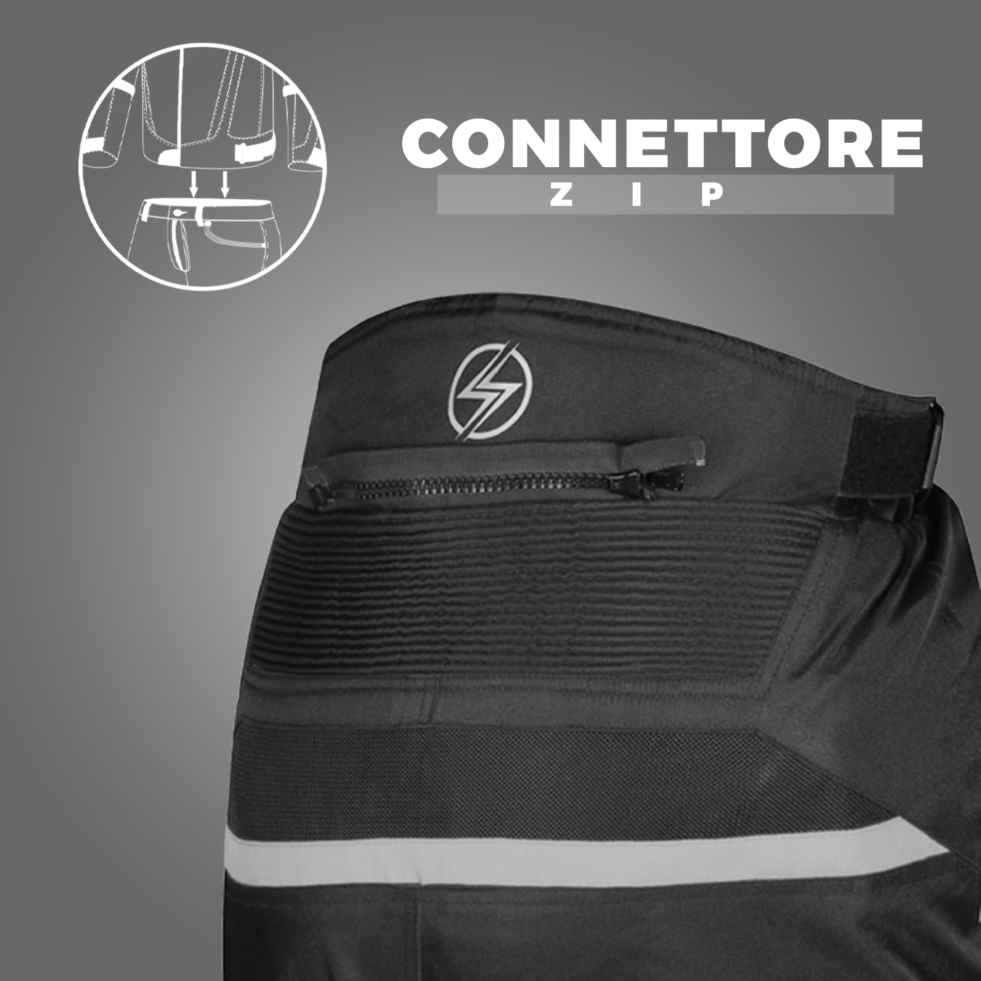 STORM Sommerliche Motorradhose für Herren mit CE-geprüften Protektoren – Hose aus atmungsaktivem Mesh mit abnehmbaren Protektoren an Knie und Hüfte