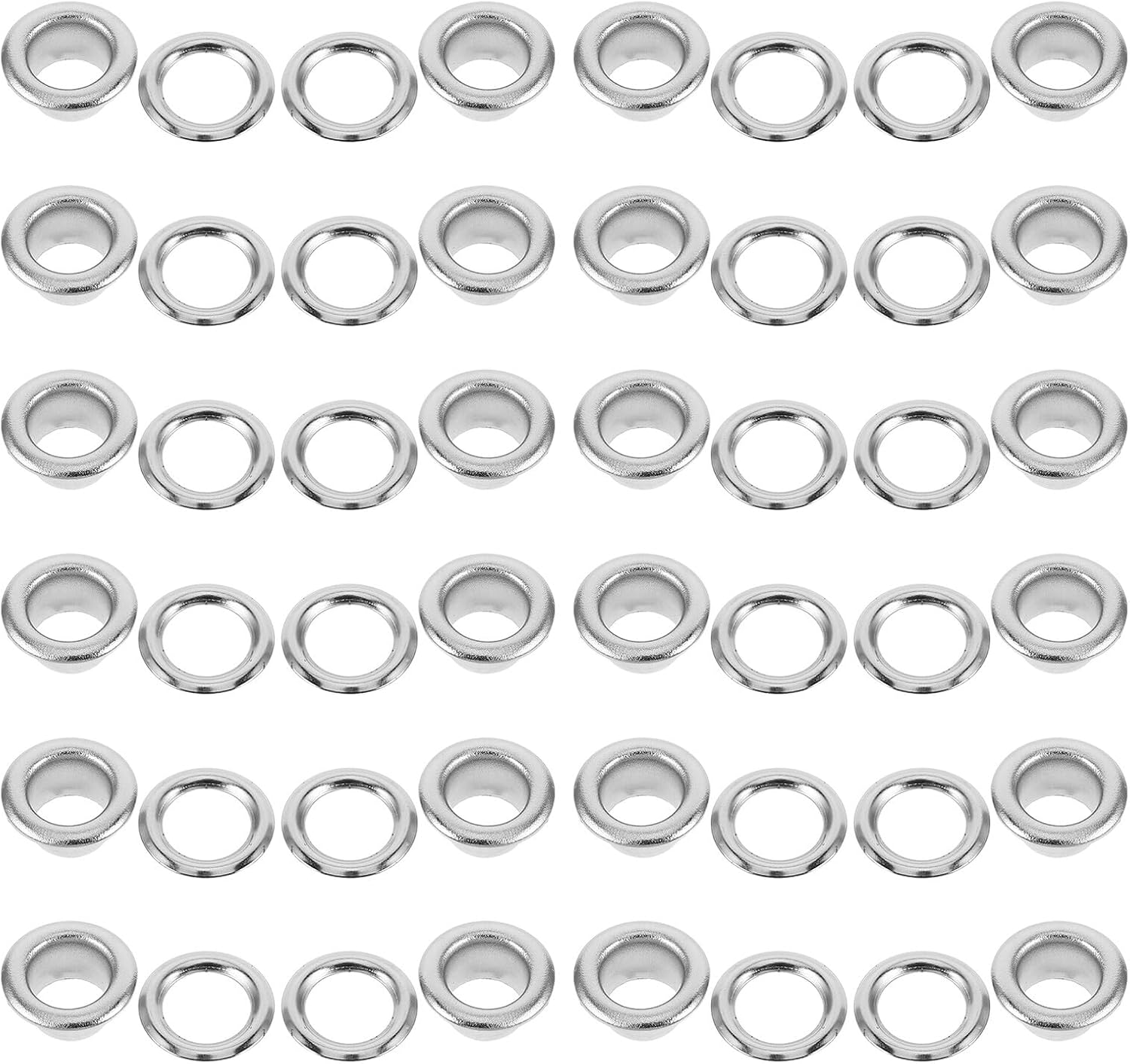 OHPHCALL 50pcs Silver Metal Shoe Lace Buckle Eyelets Hollow Rivet Grommets 6mm Inner Diameter for Shoe Making Supplies and DIY Craft Sewing