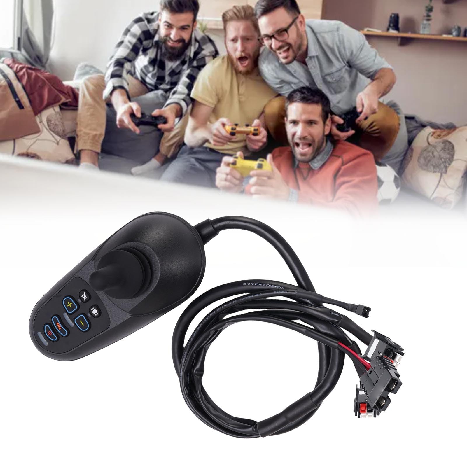 Spacnana Controlador de Joystick para Silla Eléctrica, Carcasa de Aluminio Duradera, Control de Precisión y Control Remoto para Usuarios de Sillas de Ruedas