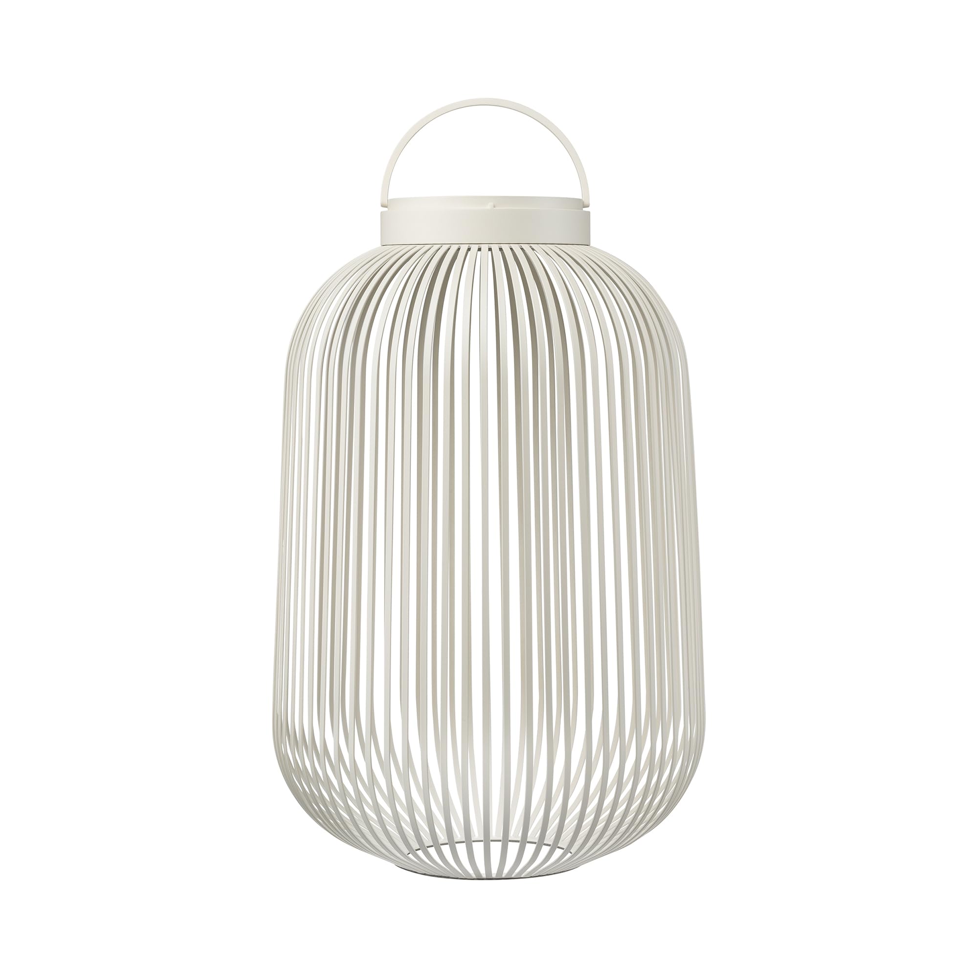 blomus LED Laterne LITO | Mobile Akku Outdoor Leuchte aus hochwertigem Eisen | Farbe Silk Gray | Größe L | 31L x 31B x 49H cm | 3 Lichtfarben | Dimmbar per Touch | Spritzwassergeschützt IP54