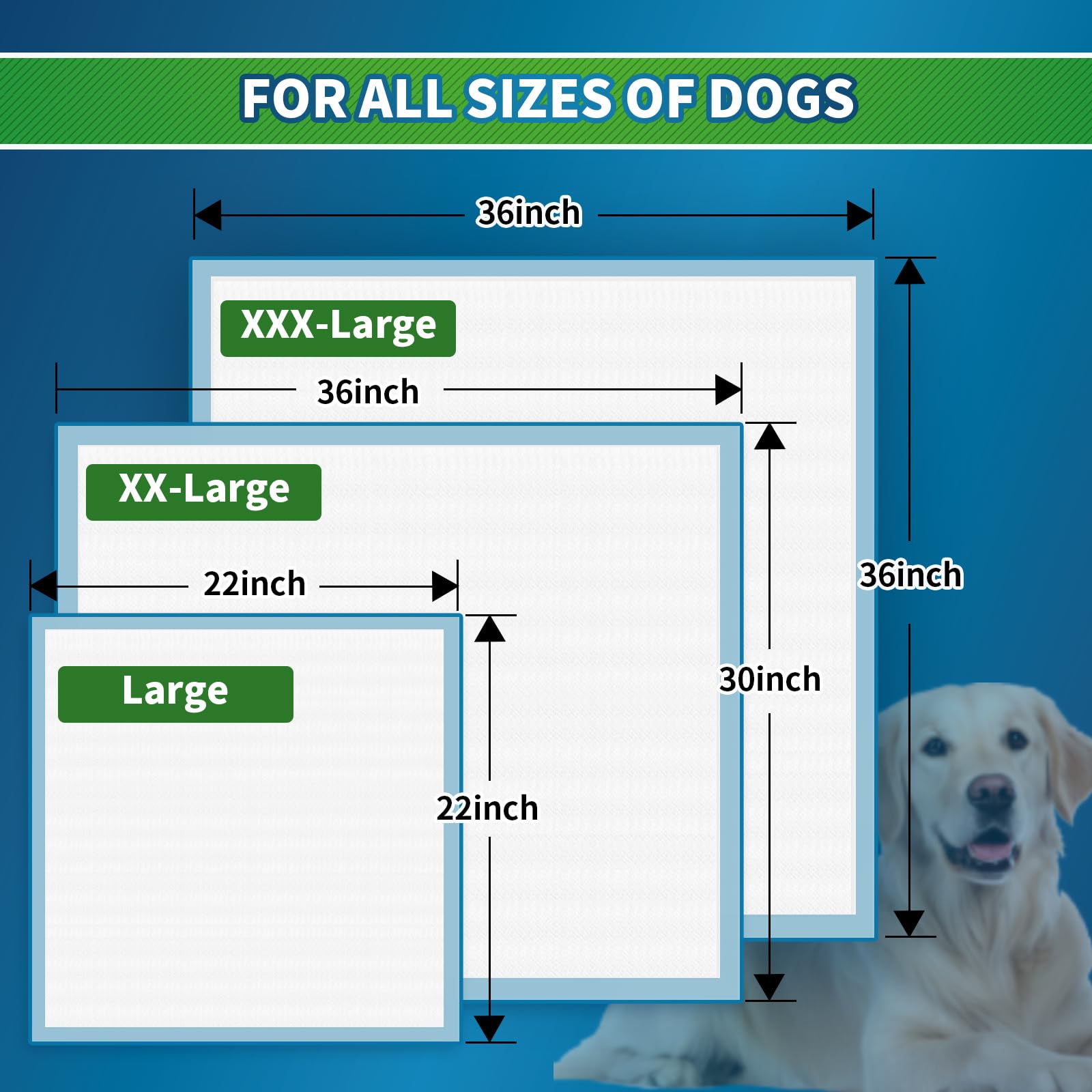 Almohadillas para orina para perros grandes de 22 x 22 pulgadas, 120 almohadillas de entrenamiento para mascotas, desechables, control de olores mejorado, almohadillas para orinal,