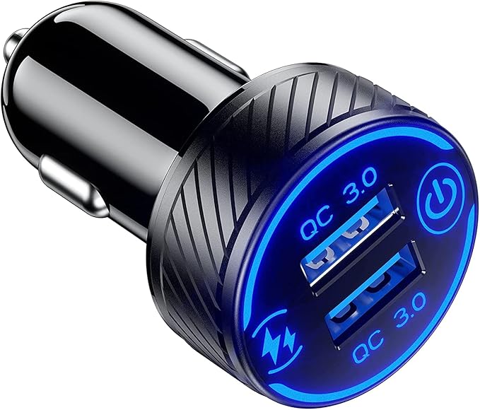 KEWIG Car Charger, Dual QC3.0 Port Fast USB Car Charger Adapter, 36W/3A