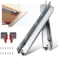 Vista 1 de Knobelite 1 par de guías de cajón de 18 pulgadas de montaje inferior, rieles de cajón de cierre suave autocierre de extensión completa, guías