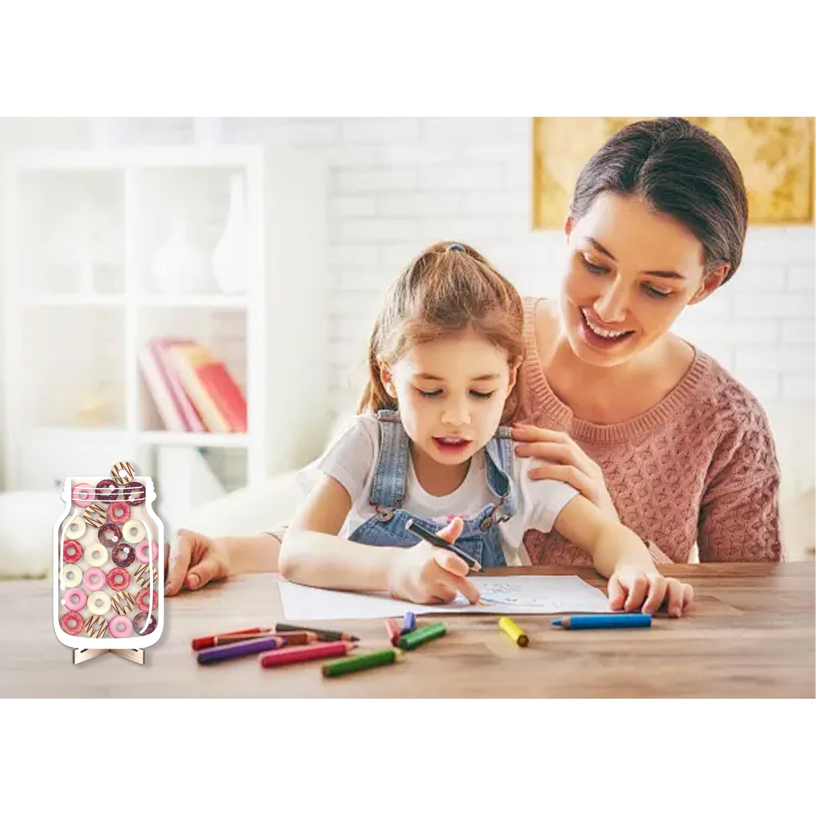 AYNKH Reward Jar for Children - Donut Style Reward Jar with Bag - Encourages Positive Behavior - Ages Kid - Image 4