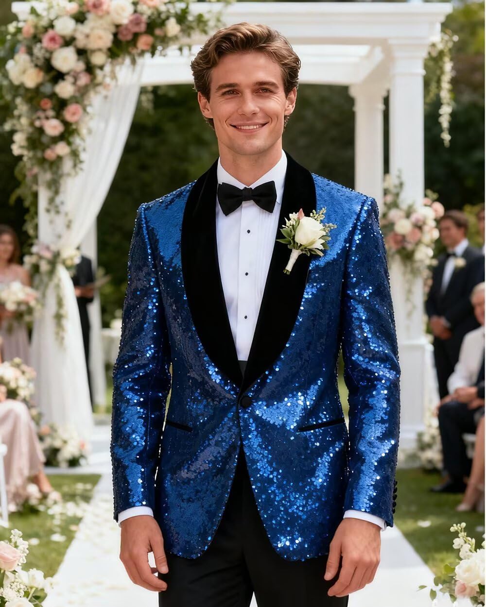 Sequin Men Blazers Slim Fit Shiny Tuxedo Suit Jackets for Prom Party Shawl Collar Mens Dinner Blazer Disco Coat