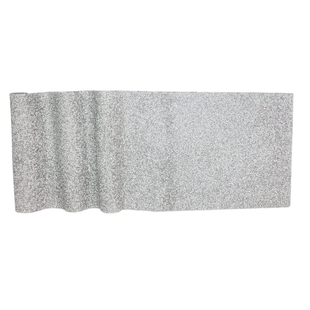 Sparkles Home Camino de mesa luminoso con diamantes de imitación, 72" - Plata