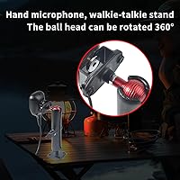 Vista 6 de HYS Handheld Radio/Mic Hanger with Belt Clip/Round Knob Holder with 1" (25mm) Ball Head Adapter Compatible with RAM mounts B Size Double Socket Arm