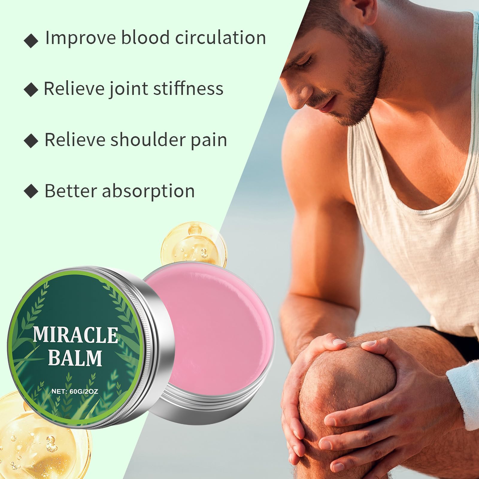 Miracle Balm Sensio Miracle Balm for Legs And Feet Soothing Joint Cream,The Ingredients Are Mild and Non-Irritating,Effectively Relieve Joint Discomfort,Suitable for a Variety of Skin Types(2pcs) - Image 3