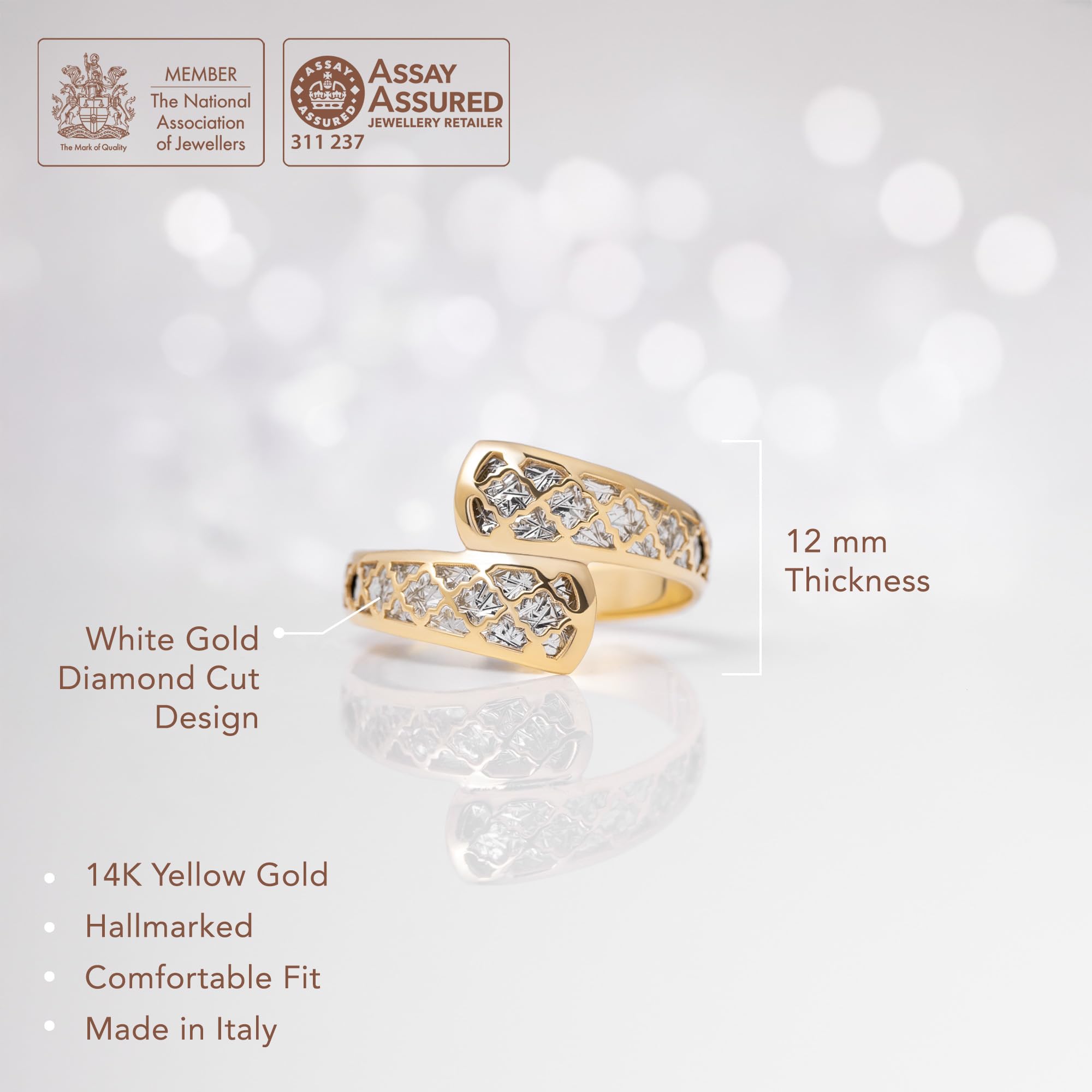Amberta Anello Serpente in Oro Italiano 9 o 14 Carati per Donna | Anello Oro Donna Giallo e Bianco Massiccio Fatto a Mano | Gioiello Regalo Elegante Made in Italy