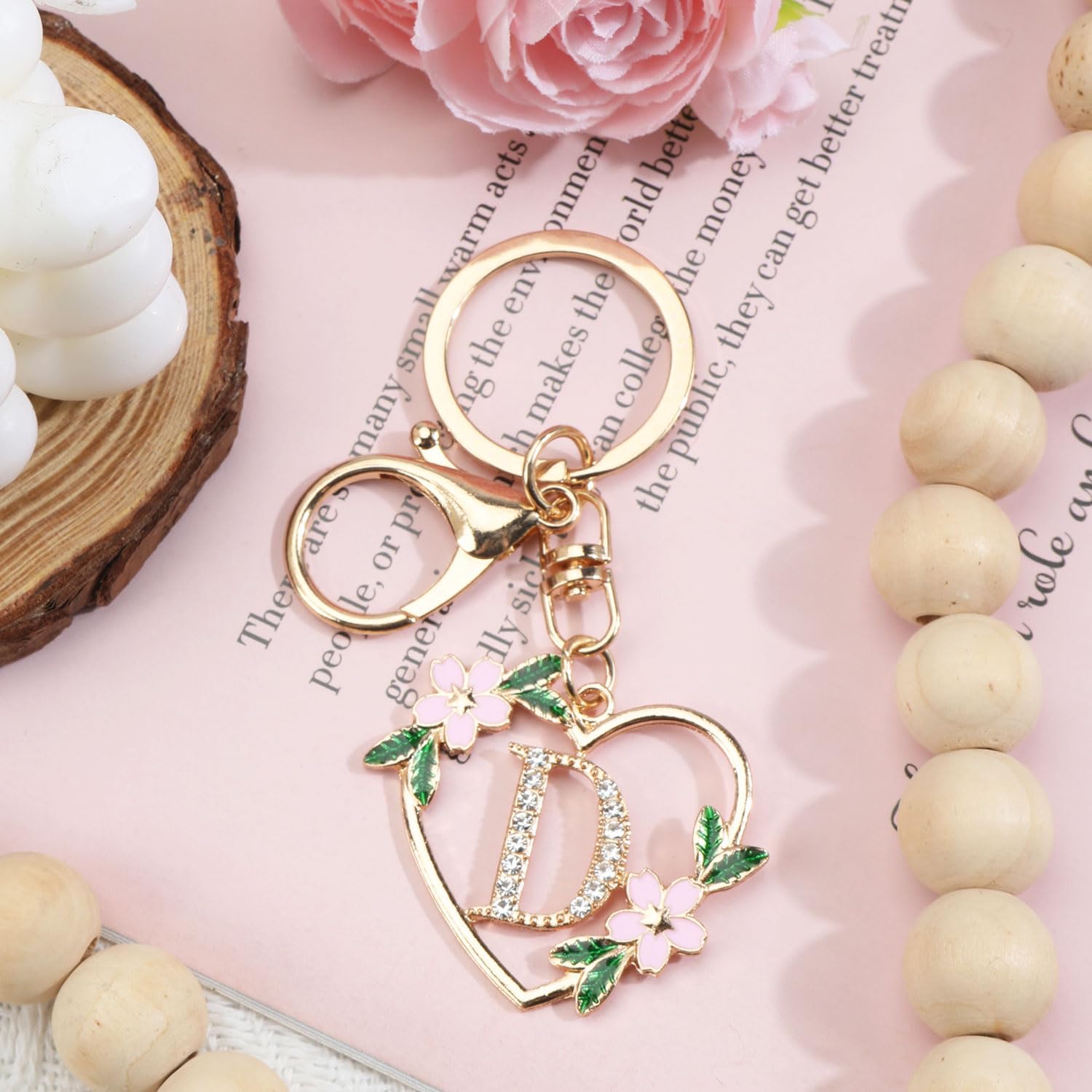 Letter Keychain Initial Bag Charm for Women Bling Rhinestone Keychains Initial Keychain - Image 4