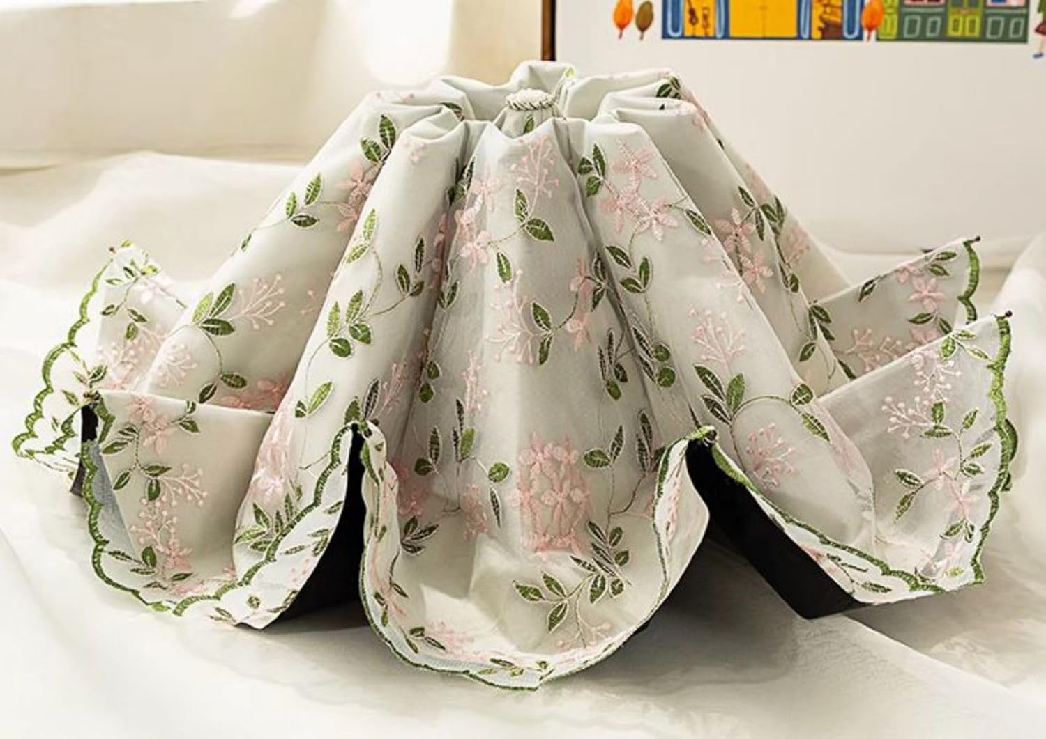Honeystore Handmade Embroidery Lace Princess Parasol Wedding Decorative Umbrella