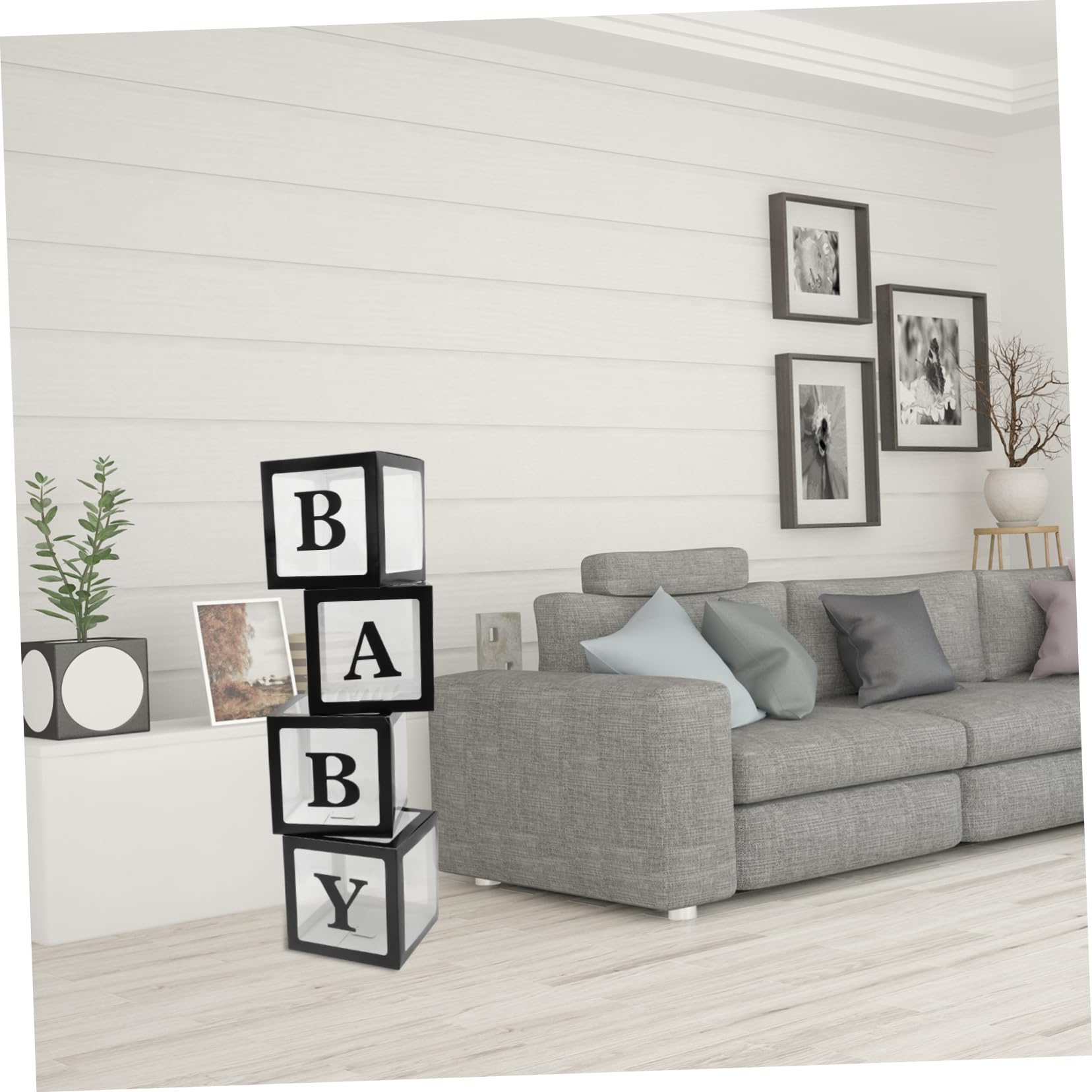 OUNONA Ballonbox Dekoration aus Pappe und Pvc für Babyparty und Babygeburtstag