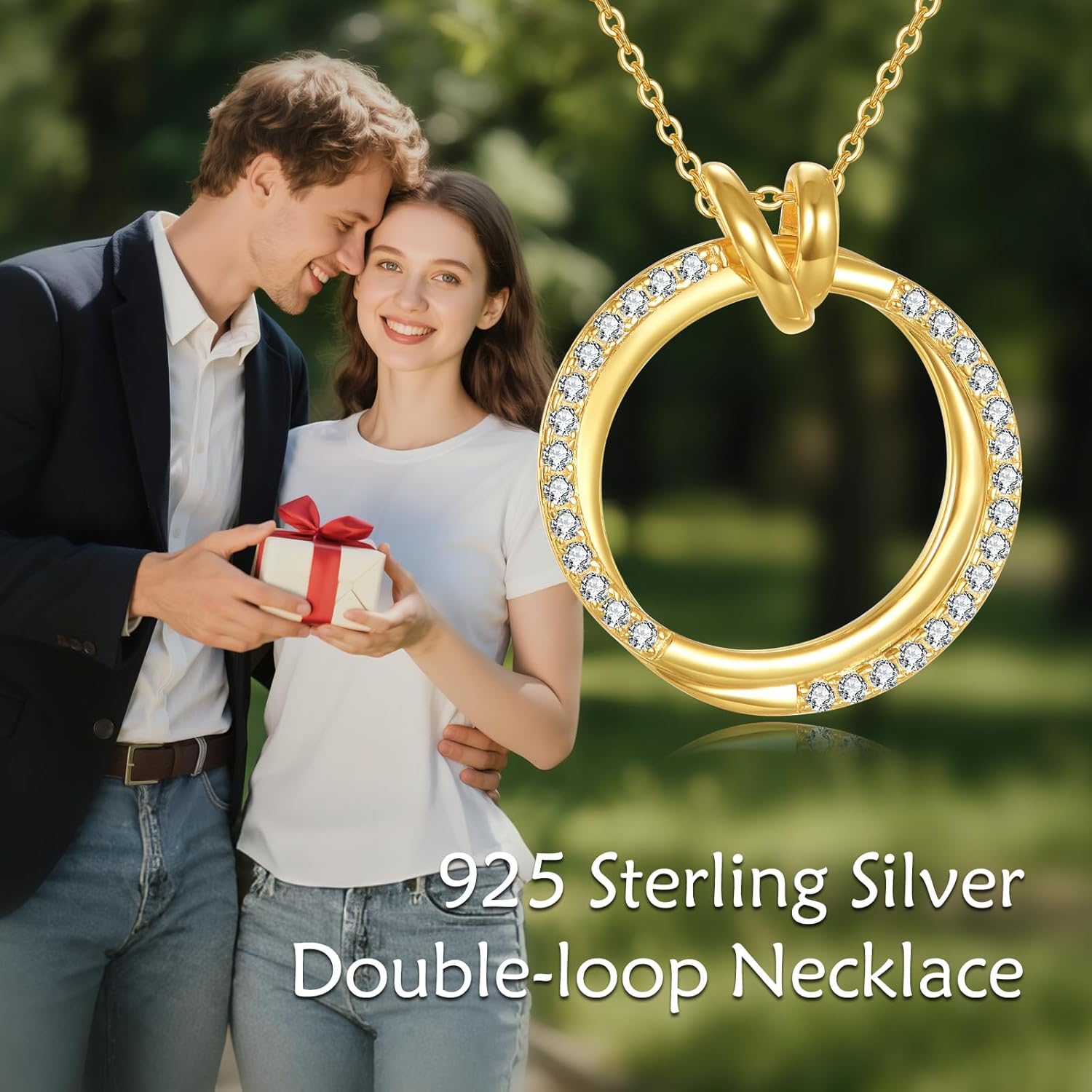 KZX Circle Necklace for Women 925 Sterling Silver Round Pendant Necklace Circle Jewelry Gifts for Women Lover Wife - Image 2