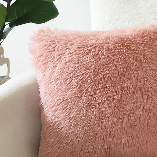 Miniatura 9 de OTOSTAR Paquete de 2 fundas de almohada decorativas de lujo de piel sintética suave de 18 x 18 pulgadas, fundas de cojín cuadradas sólidas para