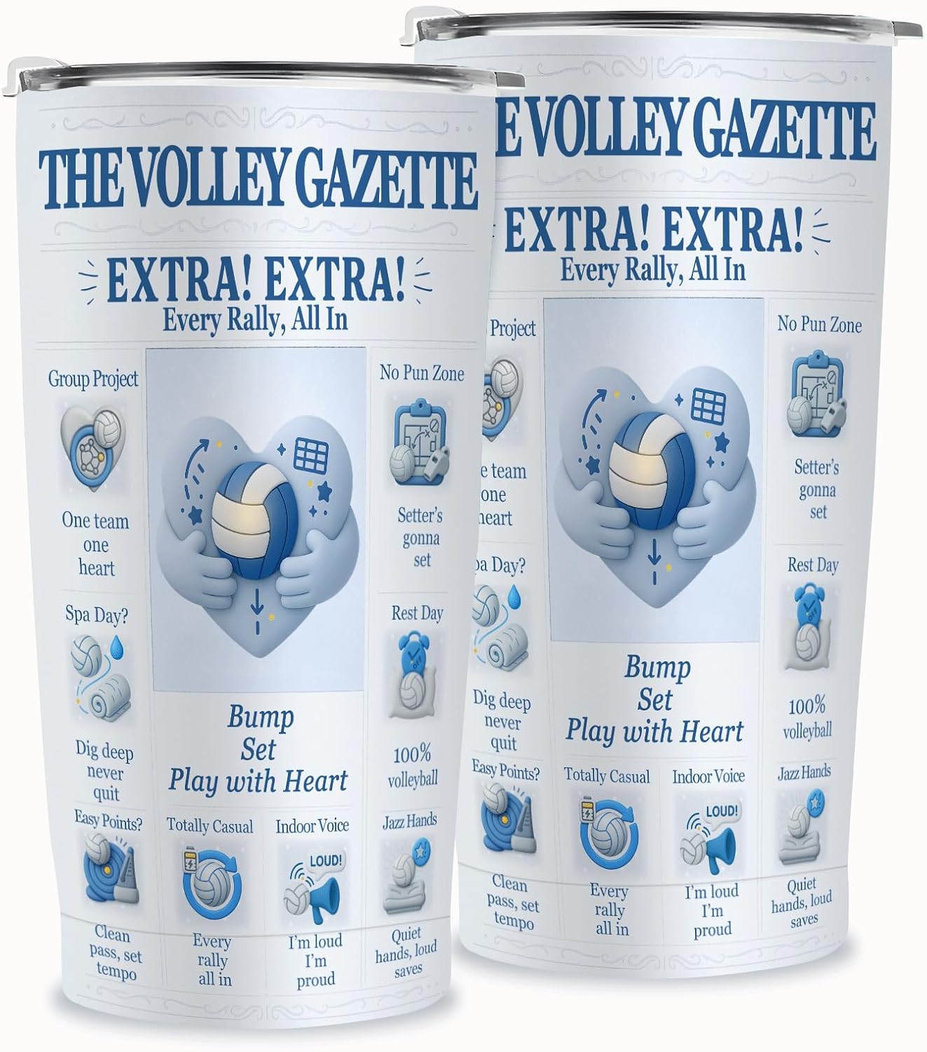 Volleyball Gifts 20oz Insulated Tumbler with Lid, Stainless Steel Travel Mug, Double-Wall Vacuum, BPA-Free, Gifts for Mom Coach Player Team, Senior Night, Leak-Resistant, Fits Most Car Cup Holders - Image 3