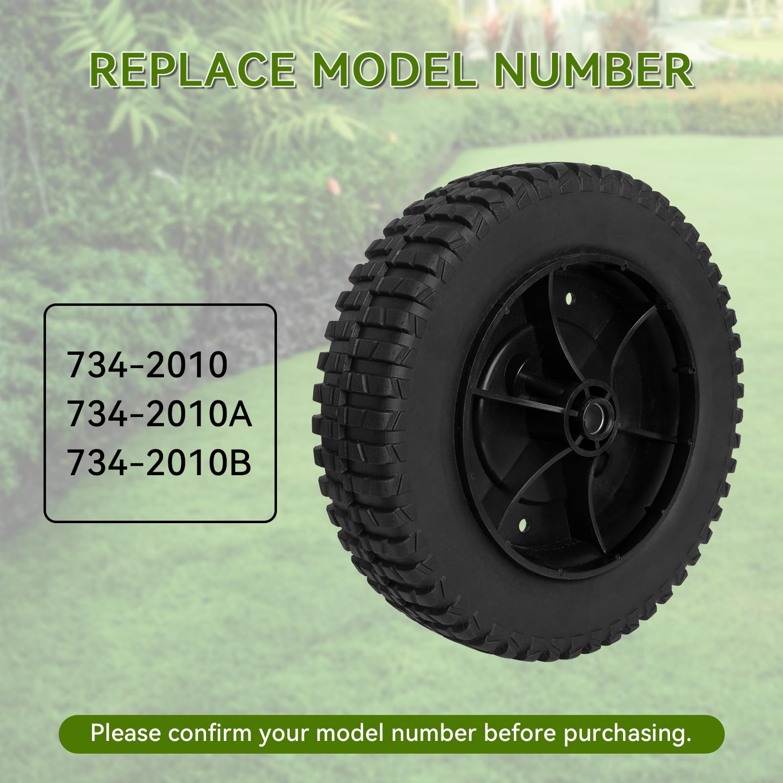 734-2010 - Conjunto de rueda de repuesto para cortacésped MTD, ruedas traseras compatibles con cortacésped autopropulsado Cub Cad et SRC621 SR621, cortacésped de empuje Craftsman, reemplaza