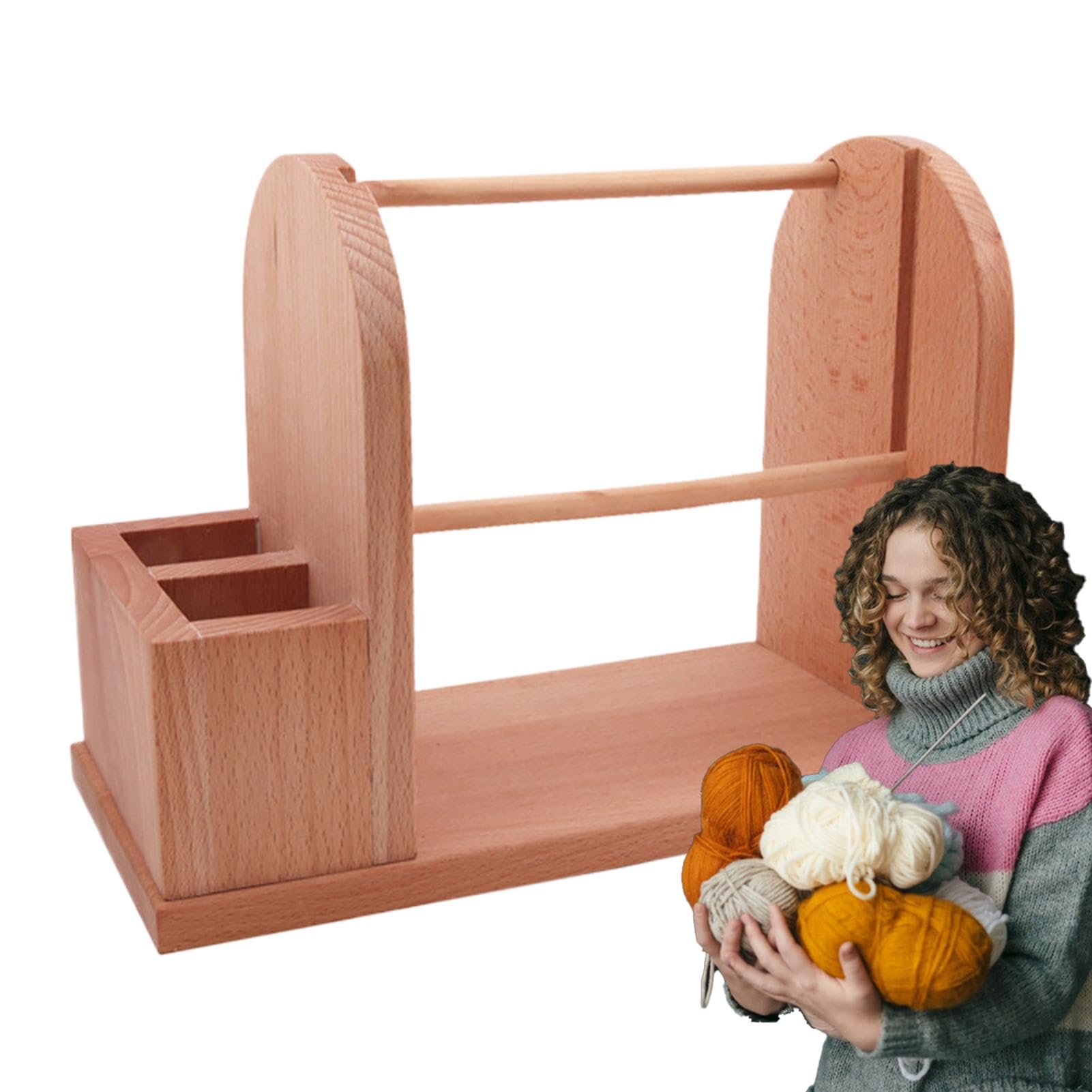 Dispensador de carretes Soporte ranurado madera con doble estable