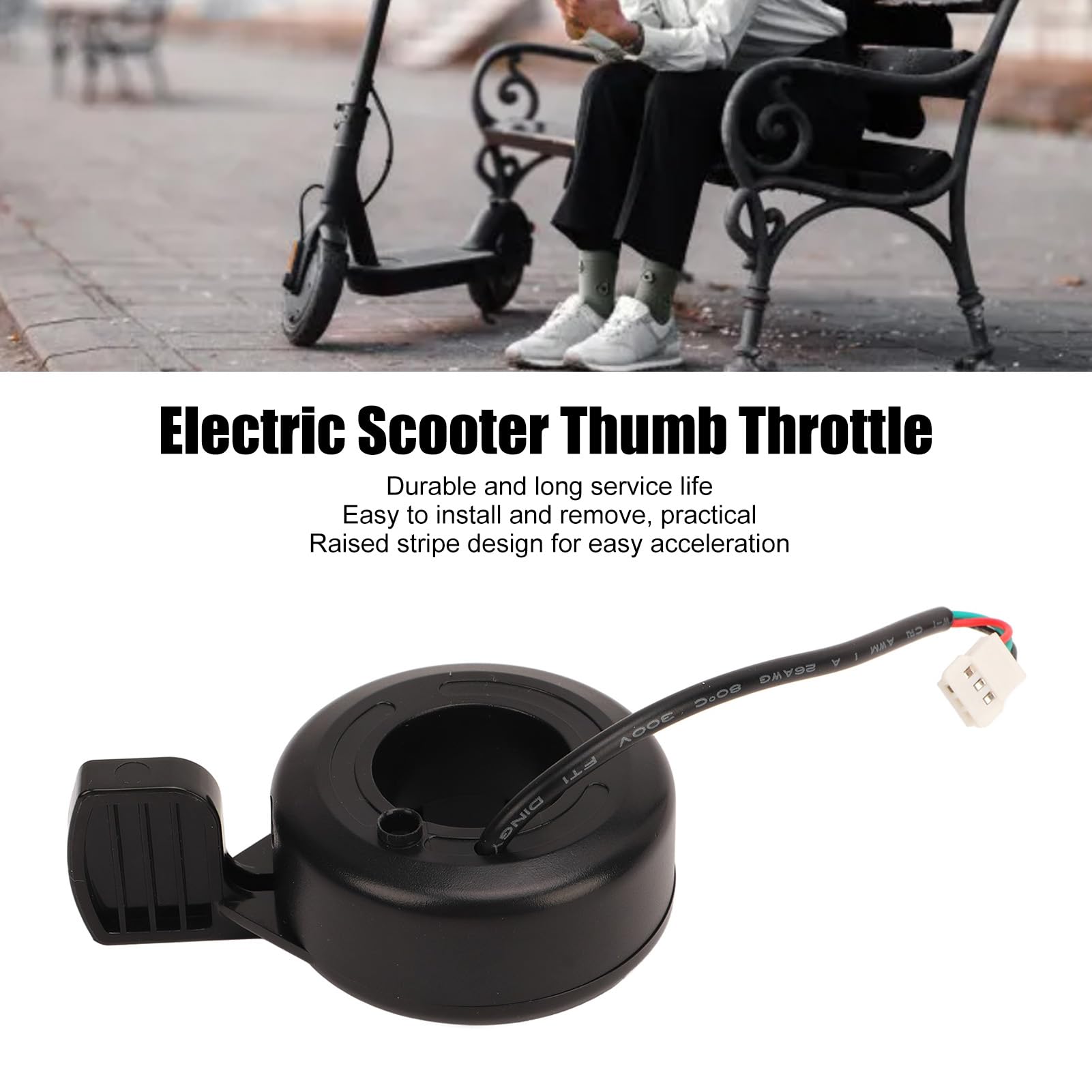 Alomejor Acceleratore a Acceleratore a Pollice Freno per Scooter Elettrico con Accelerazione Sensibile a Strisce Rialzate per Scooter