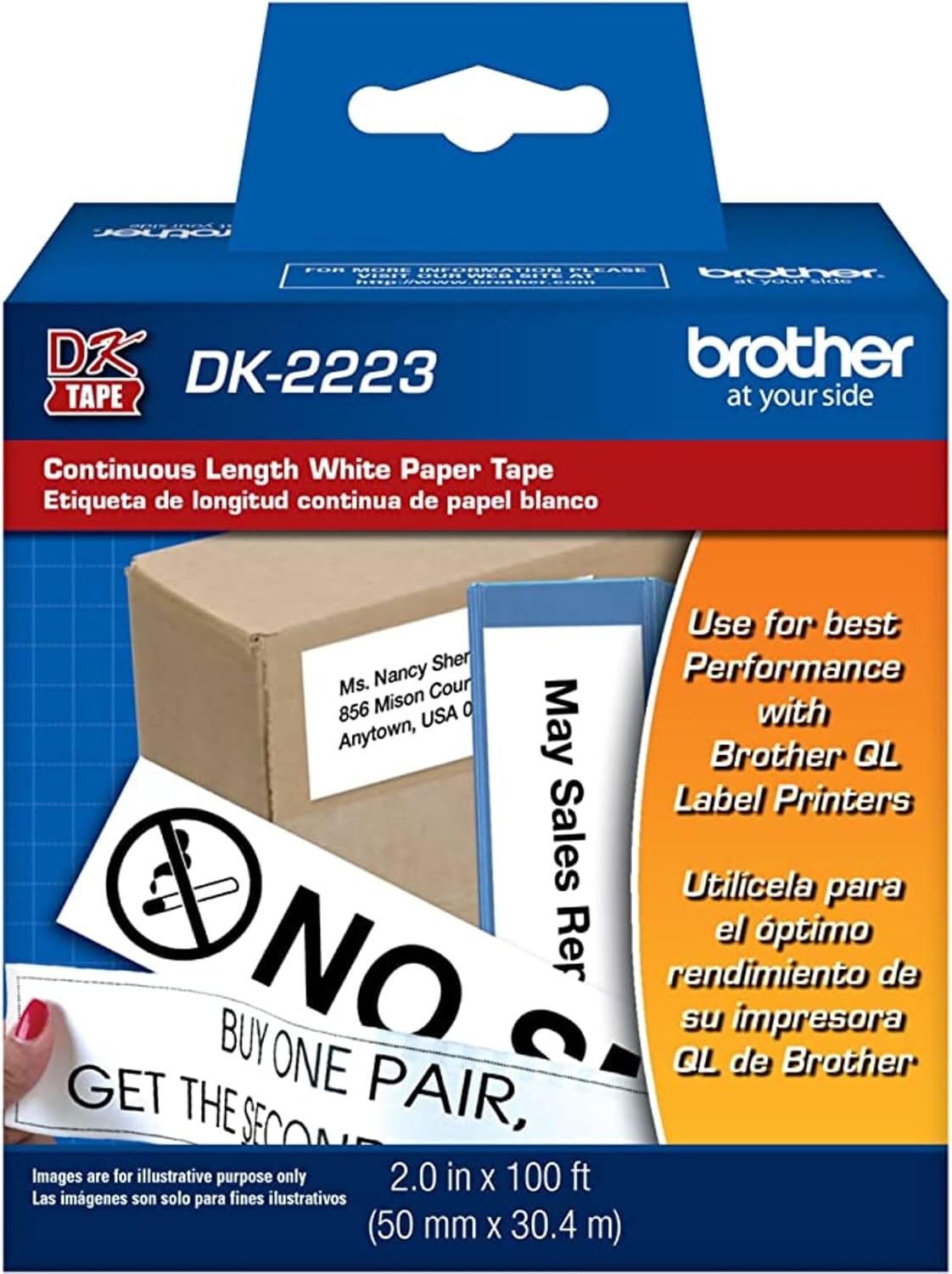 Brother Printer Continuous Length White Paper Tape (DK2223) 50mm x 30.4 Month