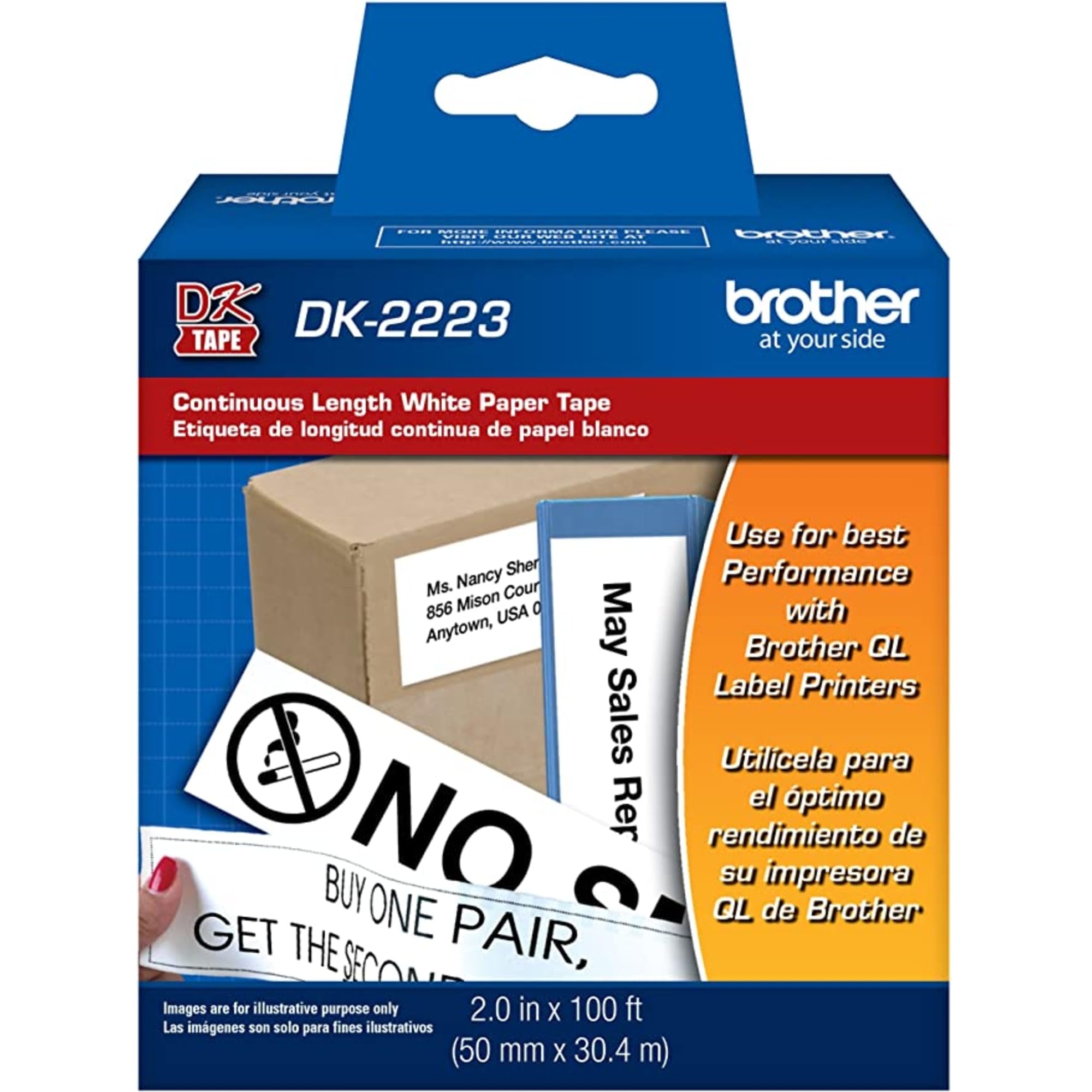 Brother Printer Continuous Length White Paper Tape (DK2223) 50mm x 30.4 Month