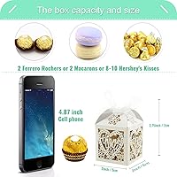 Vista 4 de COTOPHER Cajas cortadas con láser, 100 cajas de regalo de agradecimiento, cajas de regalo de boda, cajas de dulces de encaje para bodas, despedidas