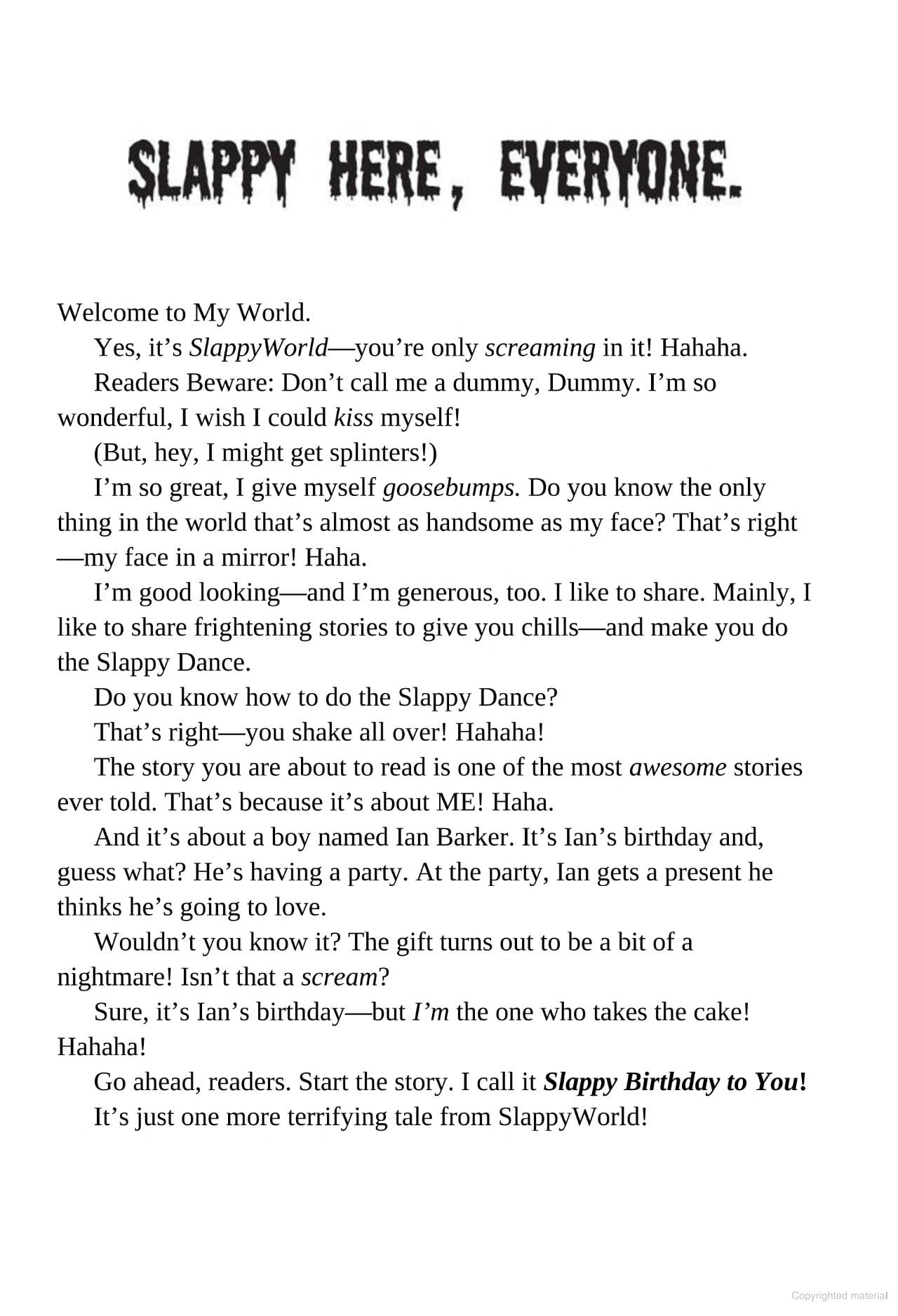 GOOSEBUMPS SLAPPYWORLD #01: SLAPPY BIRTHDAY TO YOU 1