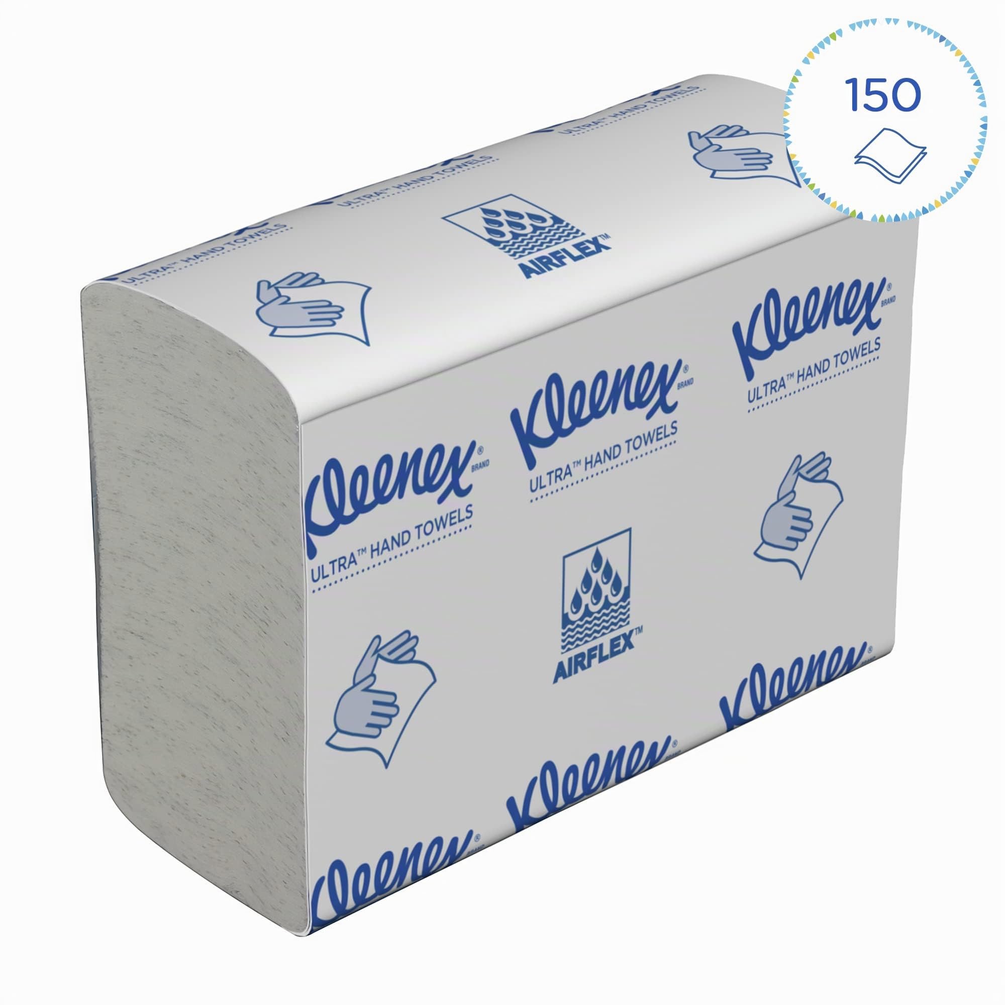 Kleenex Ultra Asciugamani intercalati bianchi 4633 - asciugamani di carta monouso a 2 veli - 18 confezioni x 150 asciugamani di carta piccoli (totale 2.700)
