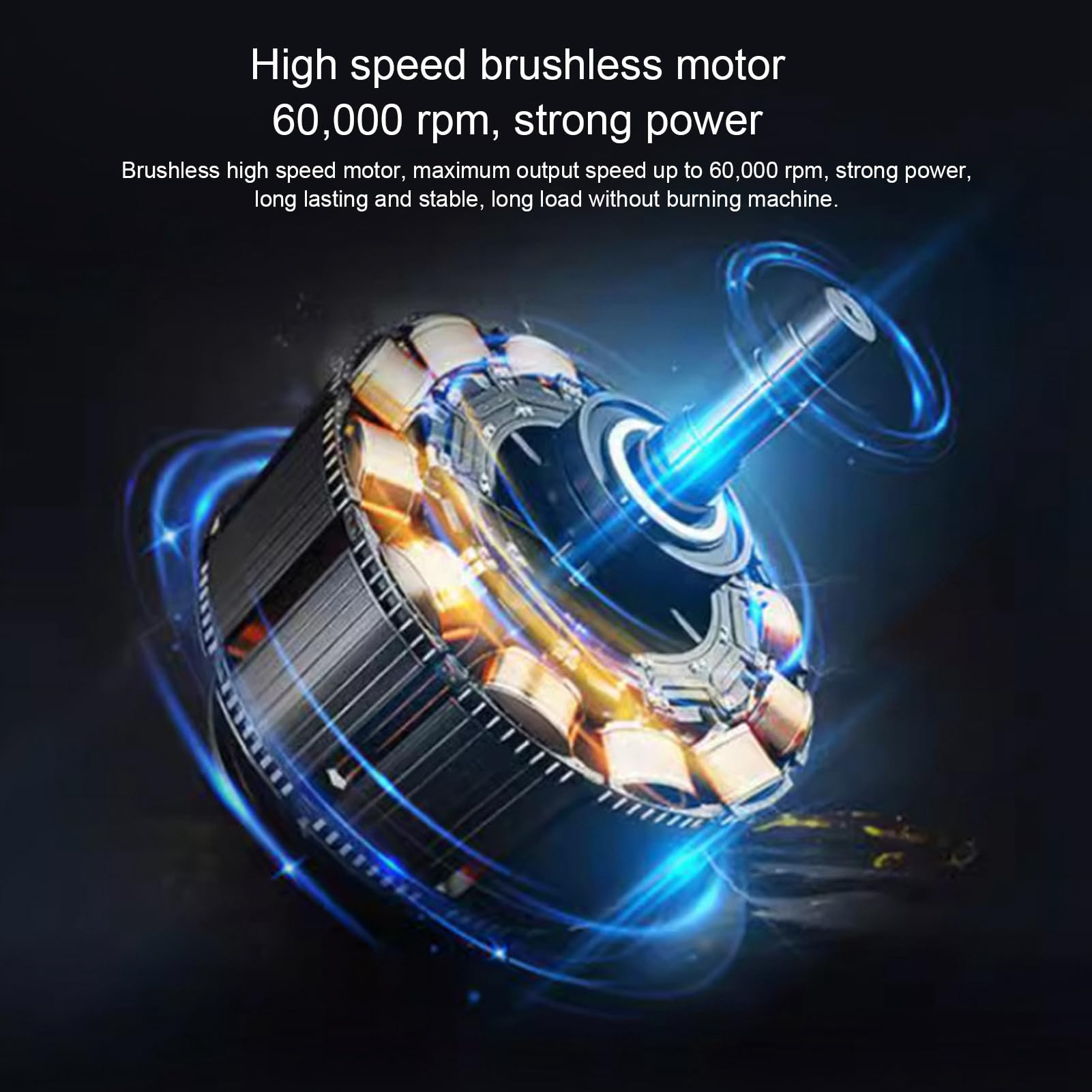 Ventilatore Jet Portatile da 64 Mm, velocità Regolabile | Senza fili, controllo velocità 60000 giri/min, materiale Epla, ideale per la rimozione della polvere, uso in auto e in casa
