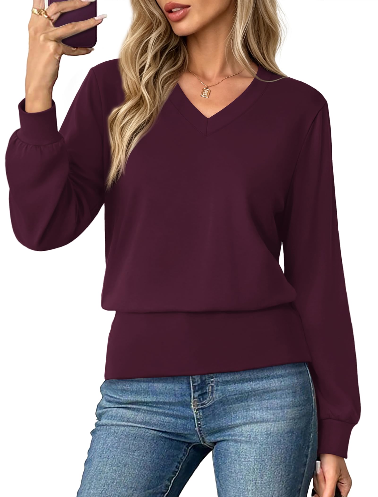 OFEEFAN Womens Long Sleeve Shirts