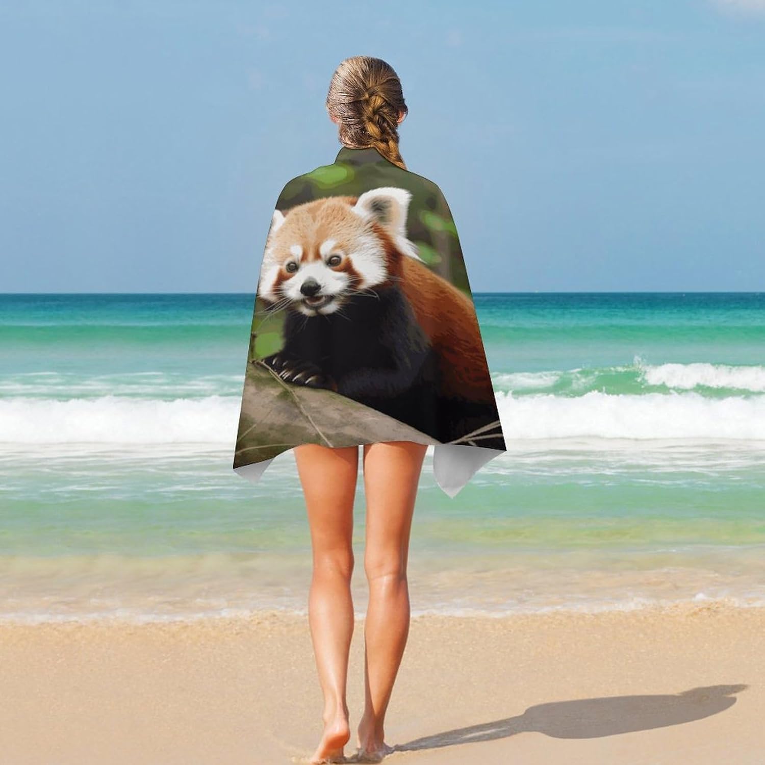 Swimming Towel, Little Red Panda Printed Fashion Towel,Portable Towel,Durable Towel