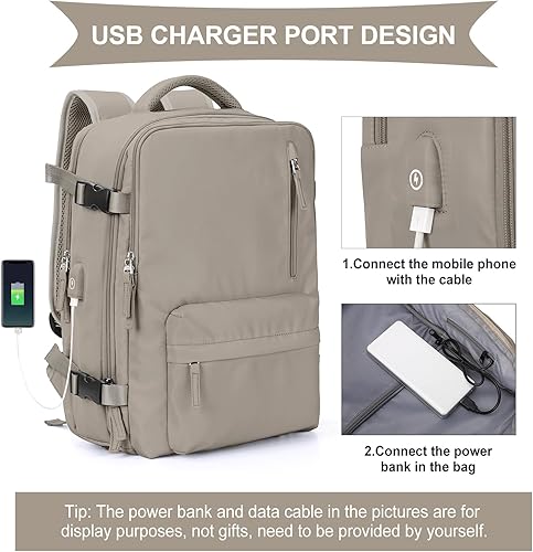 Miniatura 3 de WONHOX - Mochila grande, aprobada para vuelo, unisex, para viajes, trabajo, negocios o laptop