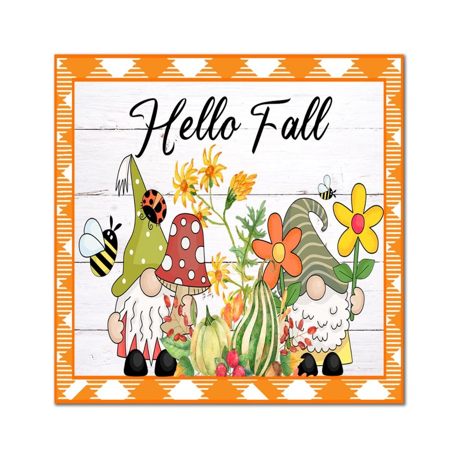 Nain d'automne plaque bois pour raviver un mur blanc et vide en automne