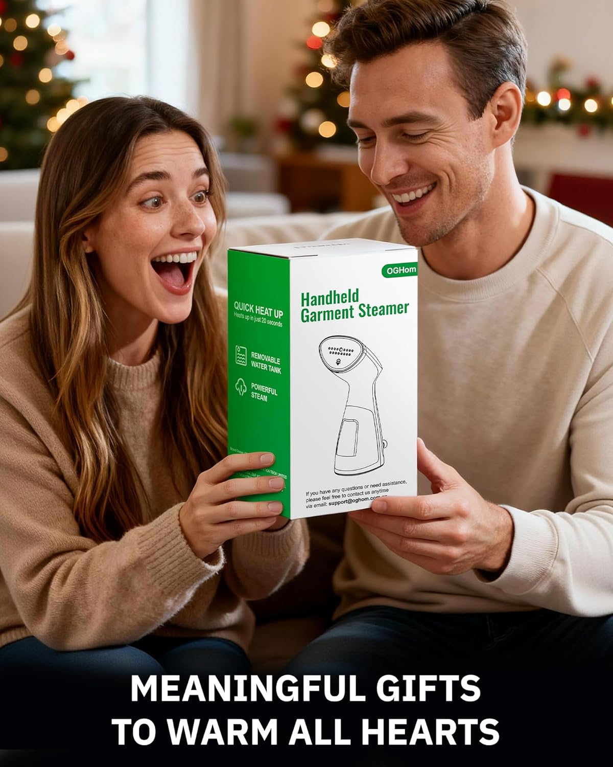 OGHom Portable Travel Handheld Steamer for Clothes, Garment Wrinkle Remover, 1000W Strong Penetrating Fabric Steamer, for Home, Office, Travel (ONLY FOR 120V) -White - Image 8