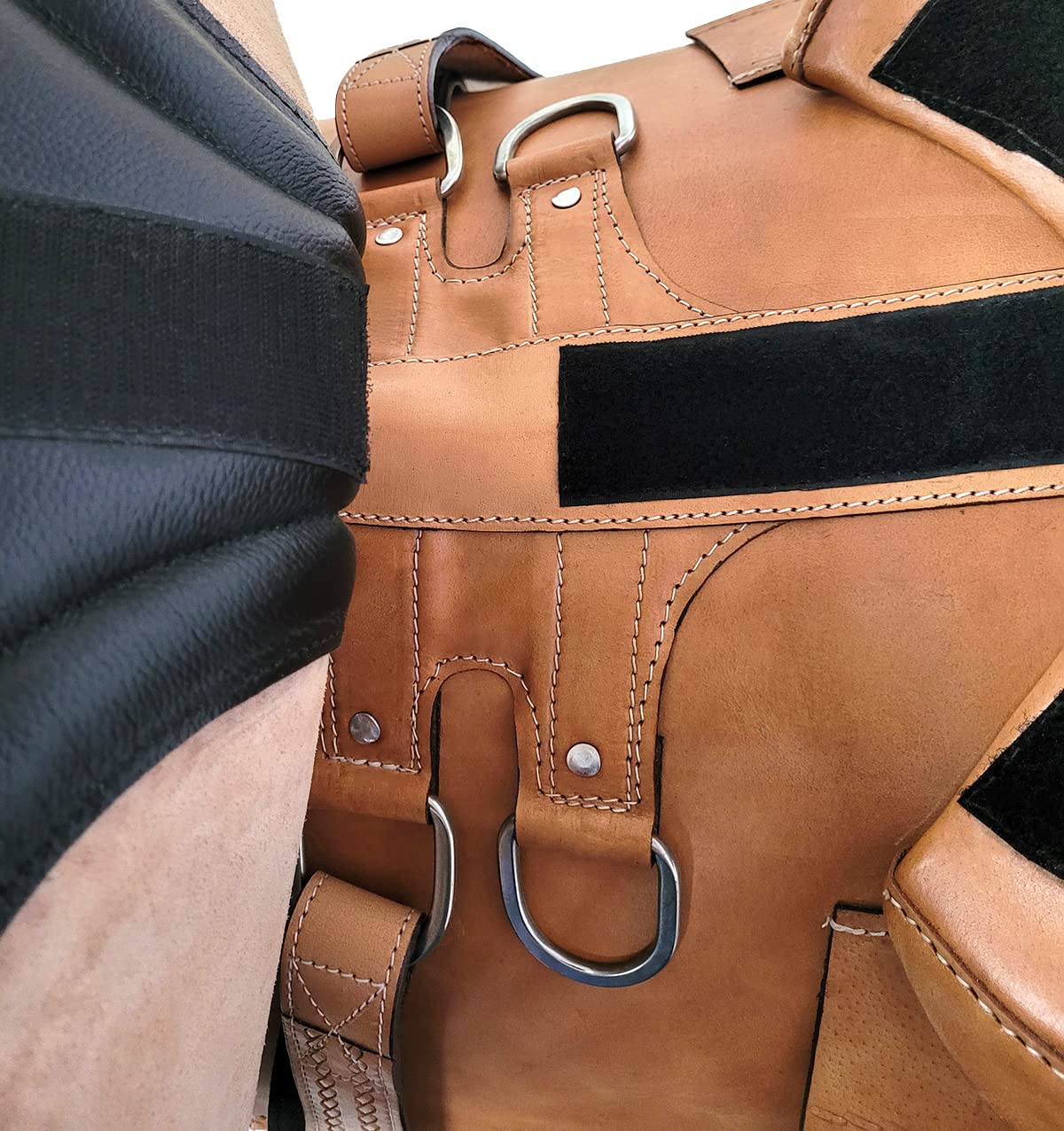A&M Reitsport Baumloser Westernsattel Portland ECO aus Büffelleder mit Klettkissen, Größe:16 Zoll